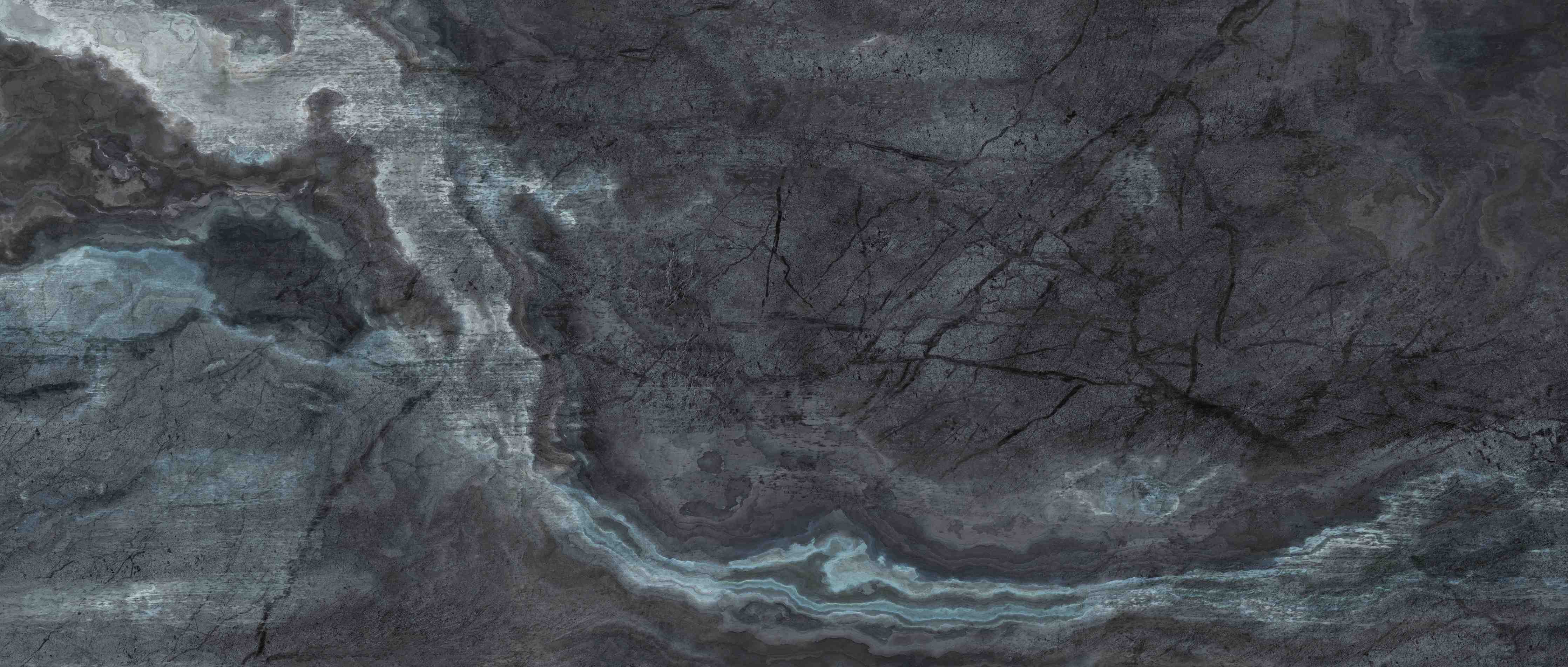 Kinderzimmer Wandgestaltung-Schwarzer Naturstein mit grauen Adern