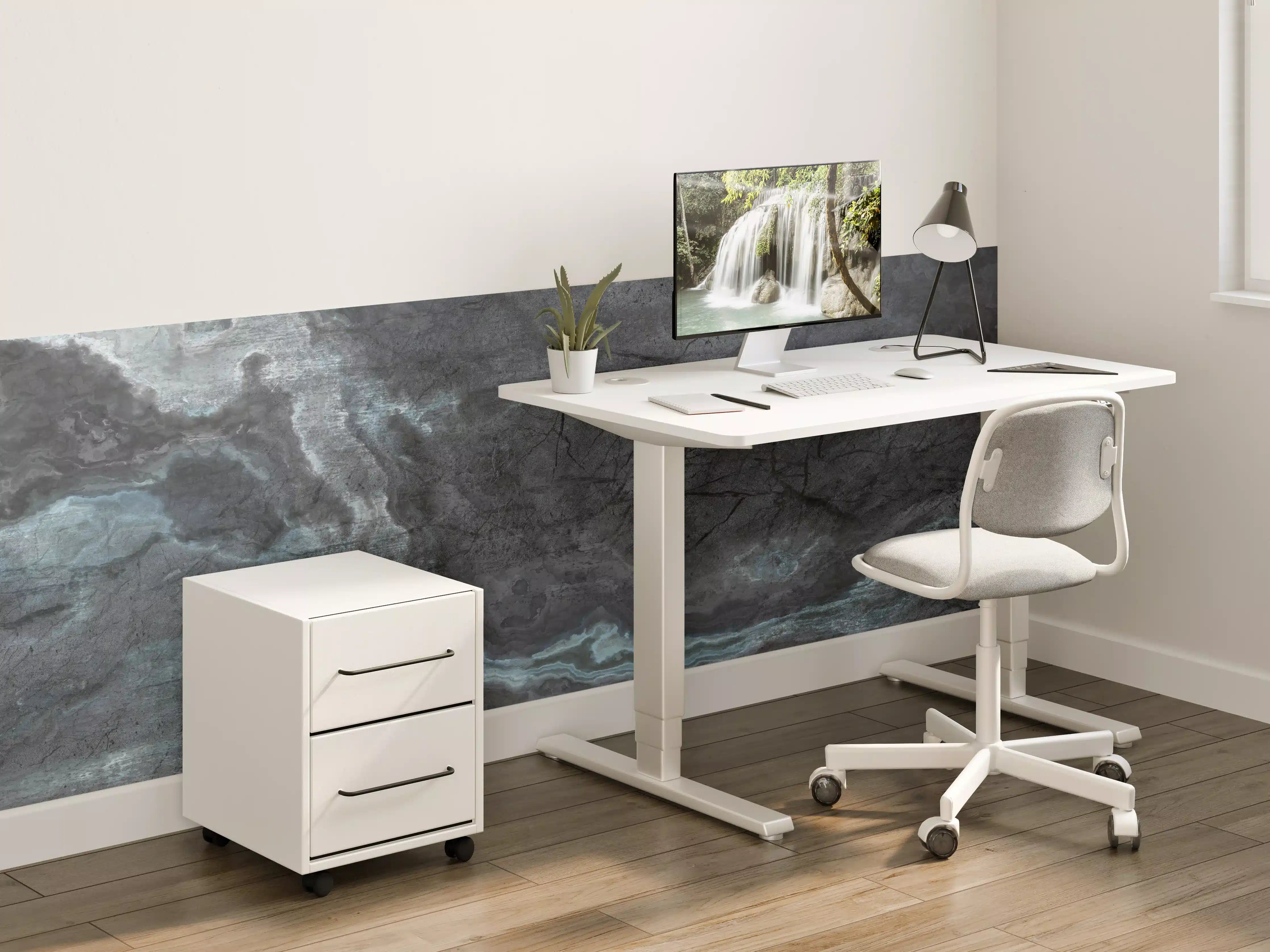 Kinderzimmer Wandgestaltung - Schwarzer Naturstein mit grauen Adern