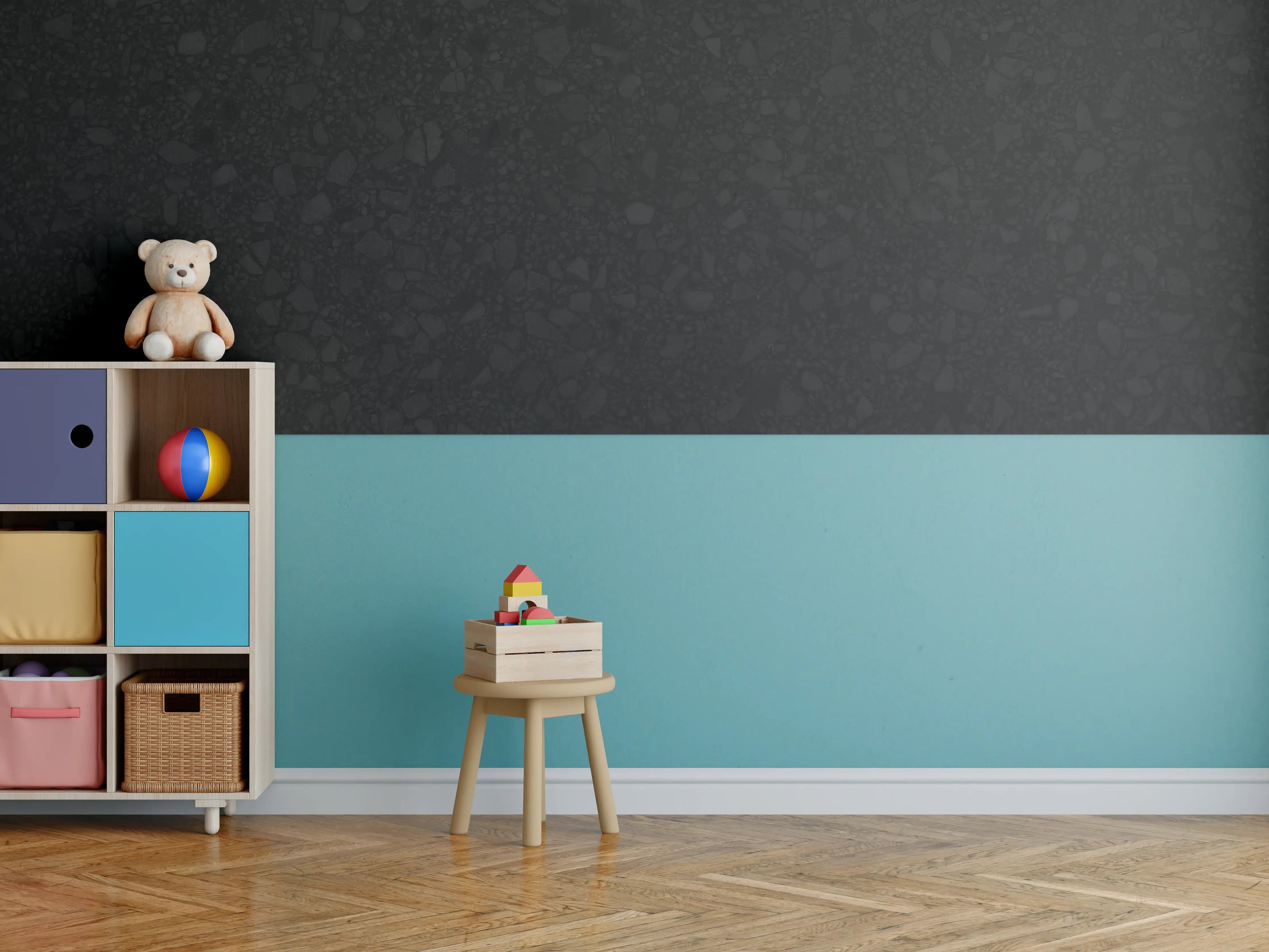 Kinderzimmer Wandgestaltung - Schwarzer Sandstein