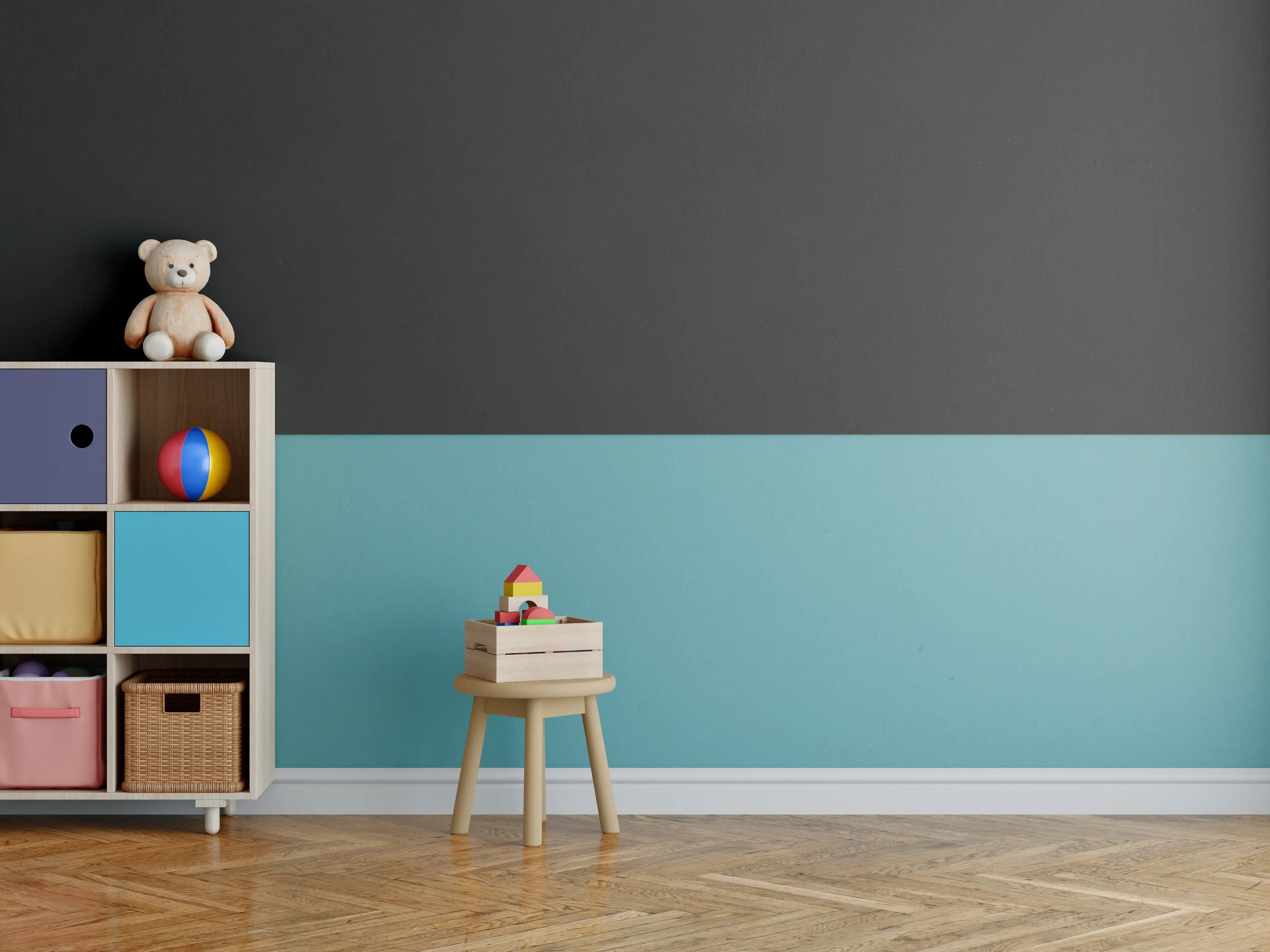 Kinderzimmer Wandgestaltung - Schwarzer Schiefer