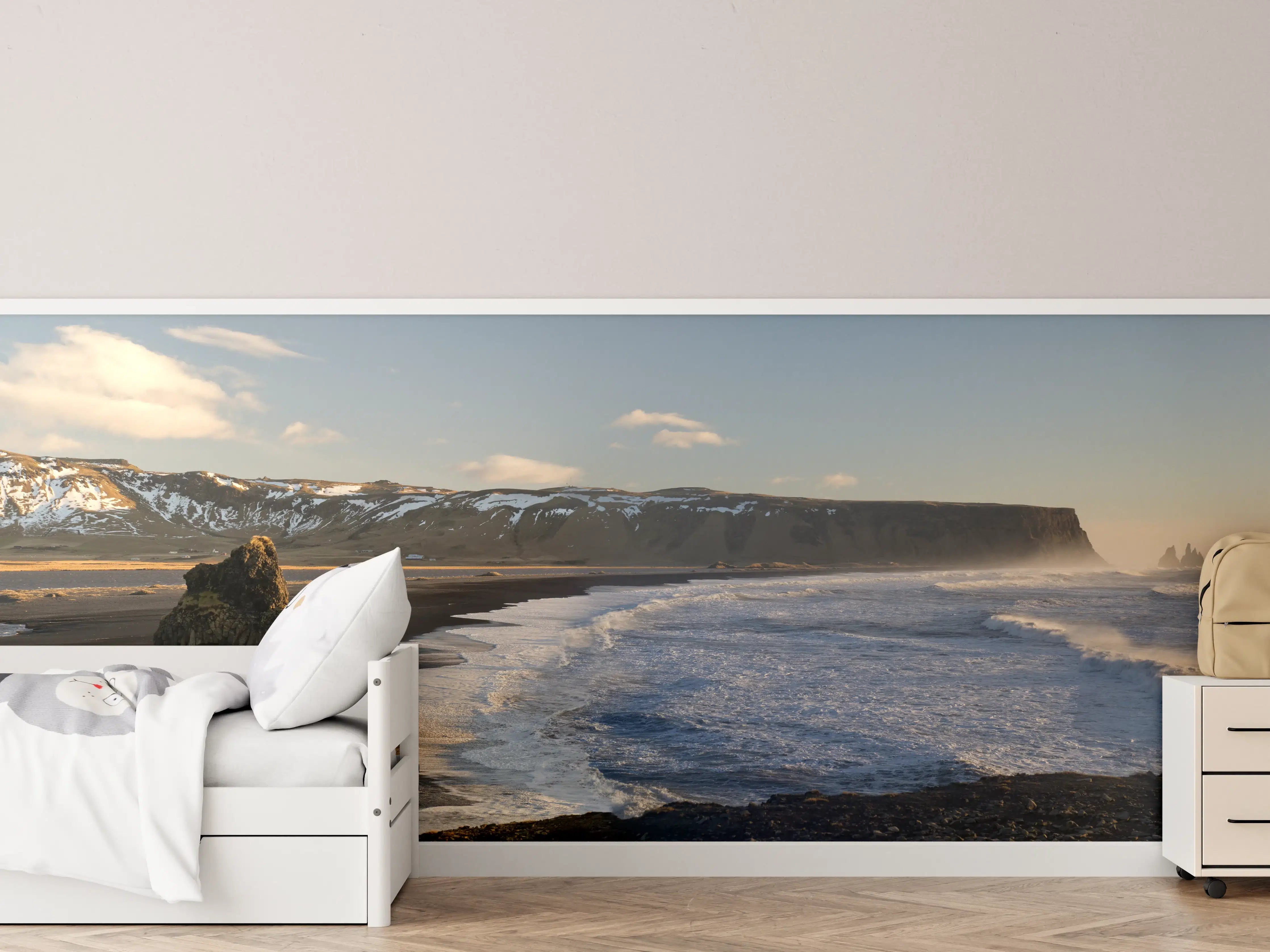 Kinderzimmer Wandgestaltung - Schwarzer Strand von Dyrholaey