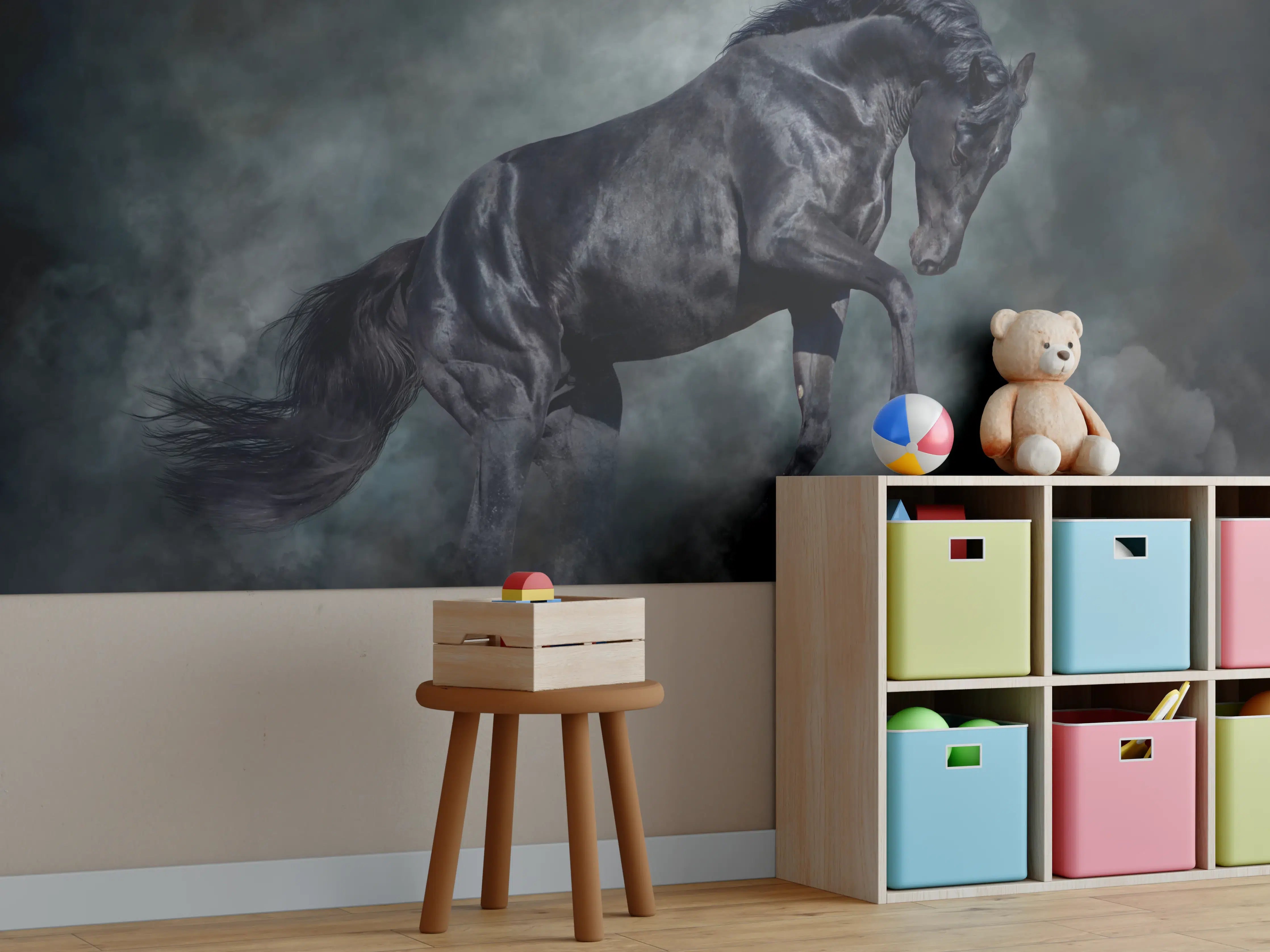 Kinderzimmer Wandgestaltung - Schwarzer hengst