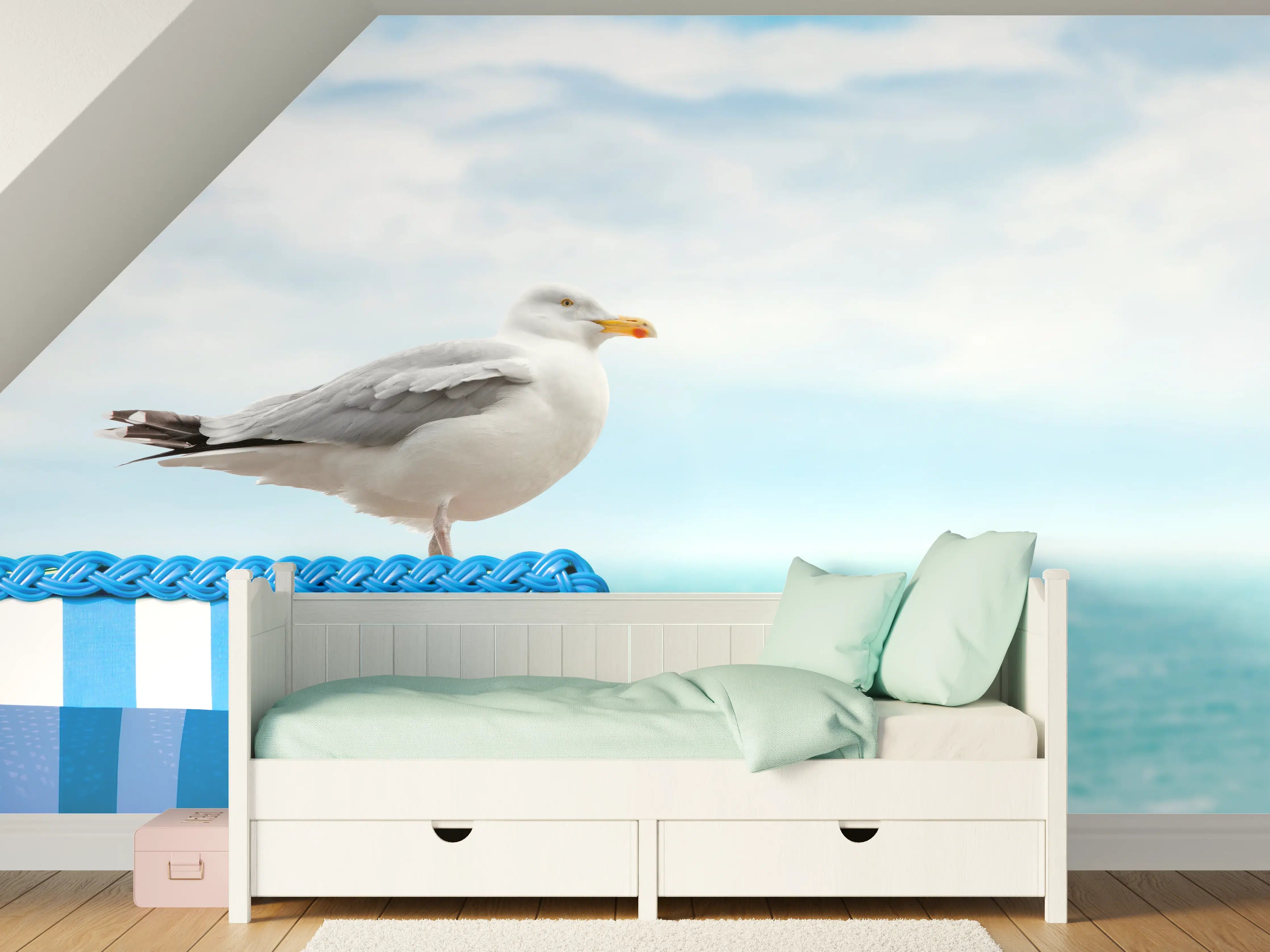 Kinderzimmer Wandgestaltung - Seagull by the Beach Chair