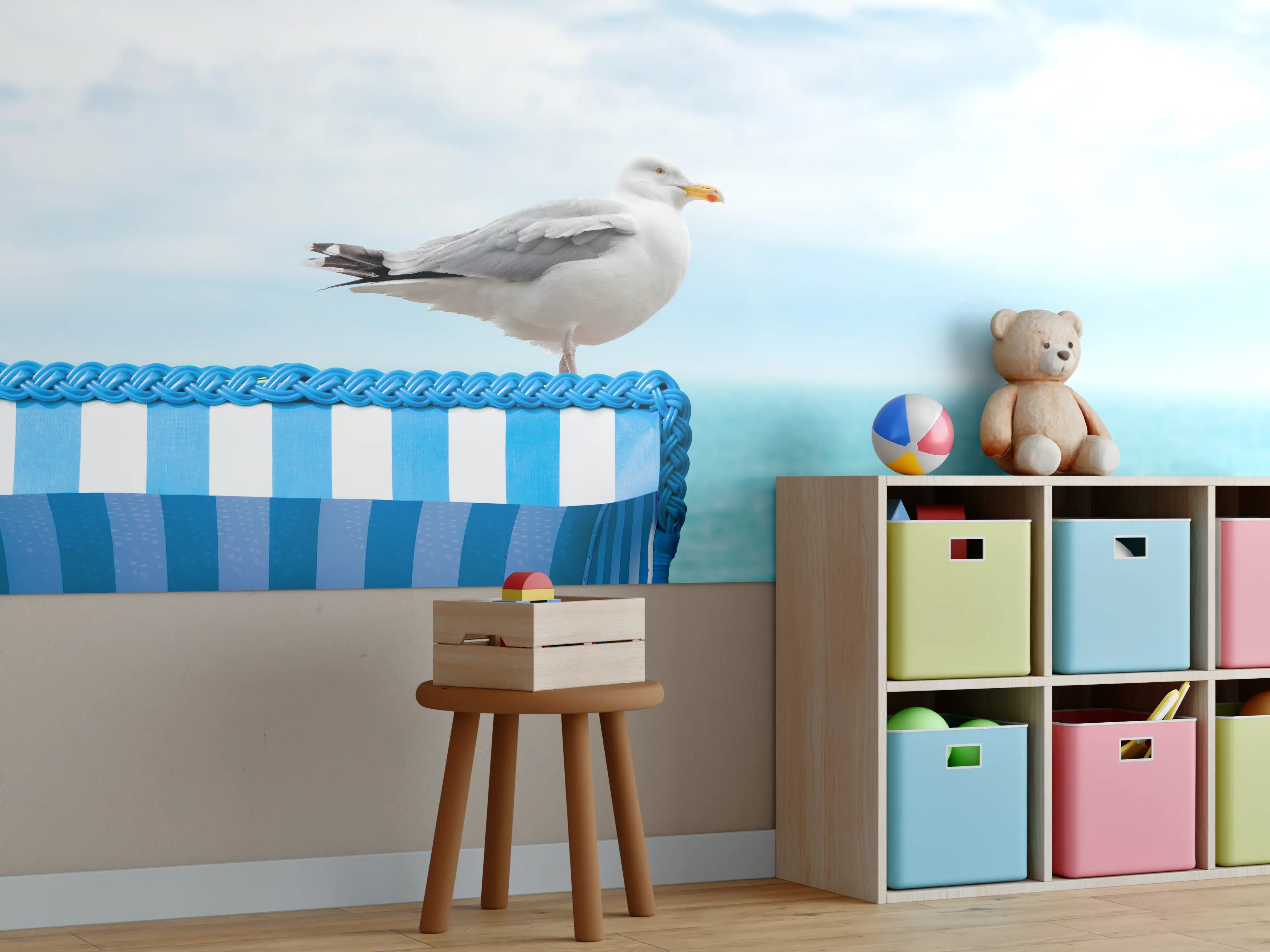 Kinderzimmer Wandgestaltung - Seagull by the Beach Chair