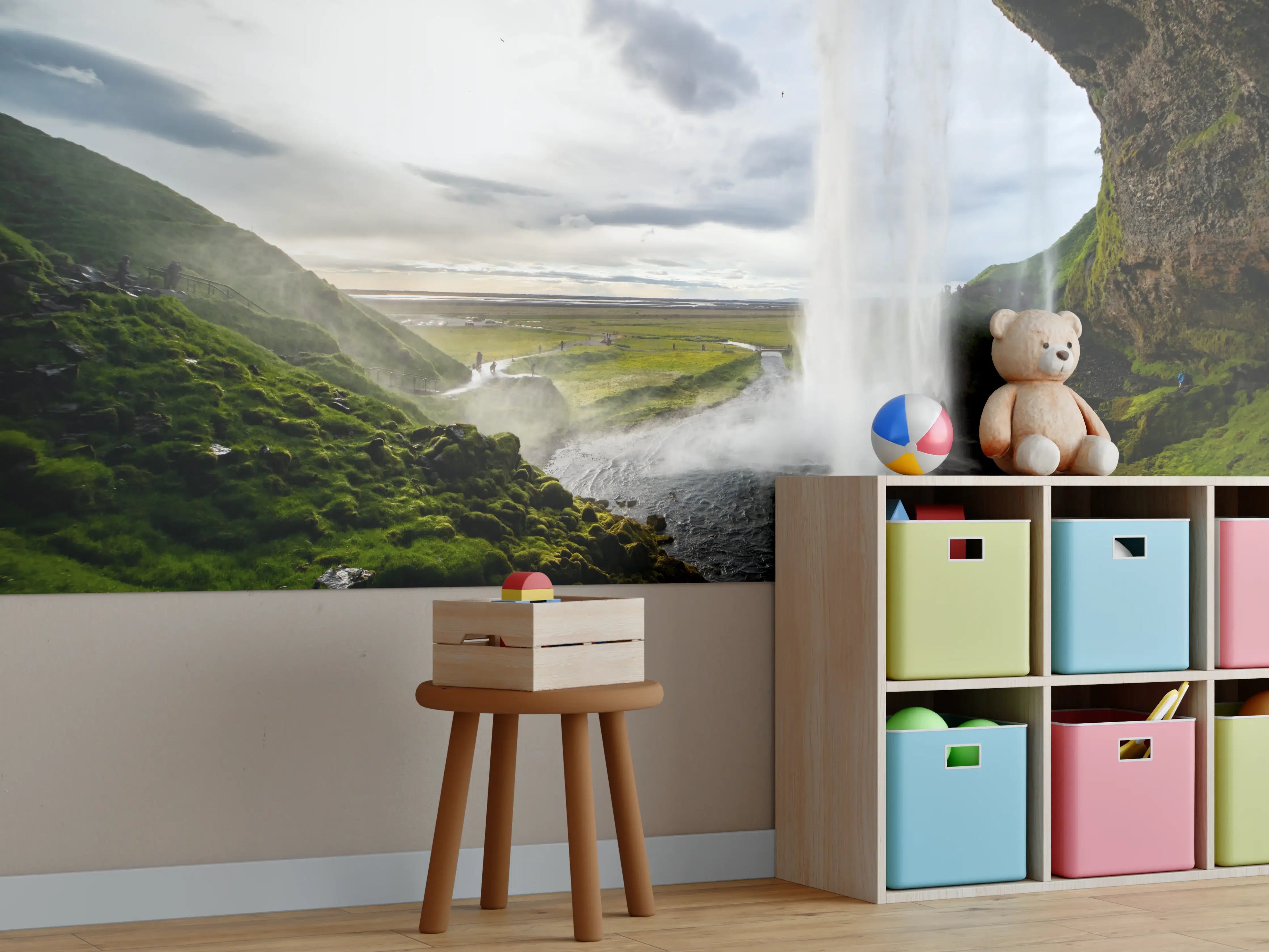 Kinderzimmer Wandgestaltung - Seljalandsfoss Wasserfall