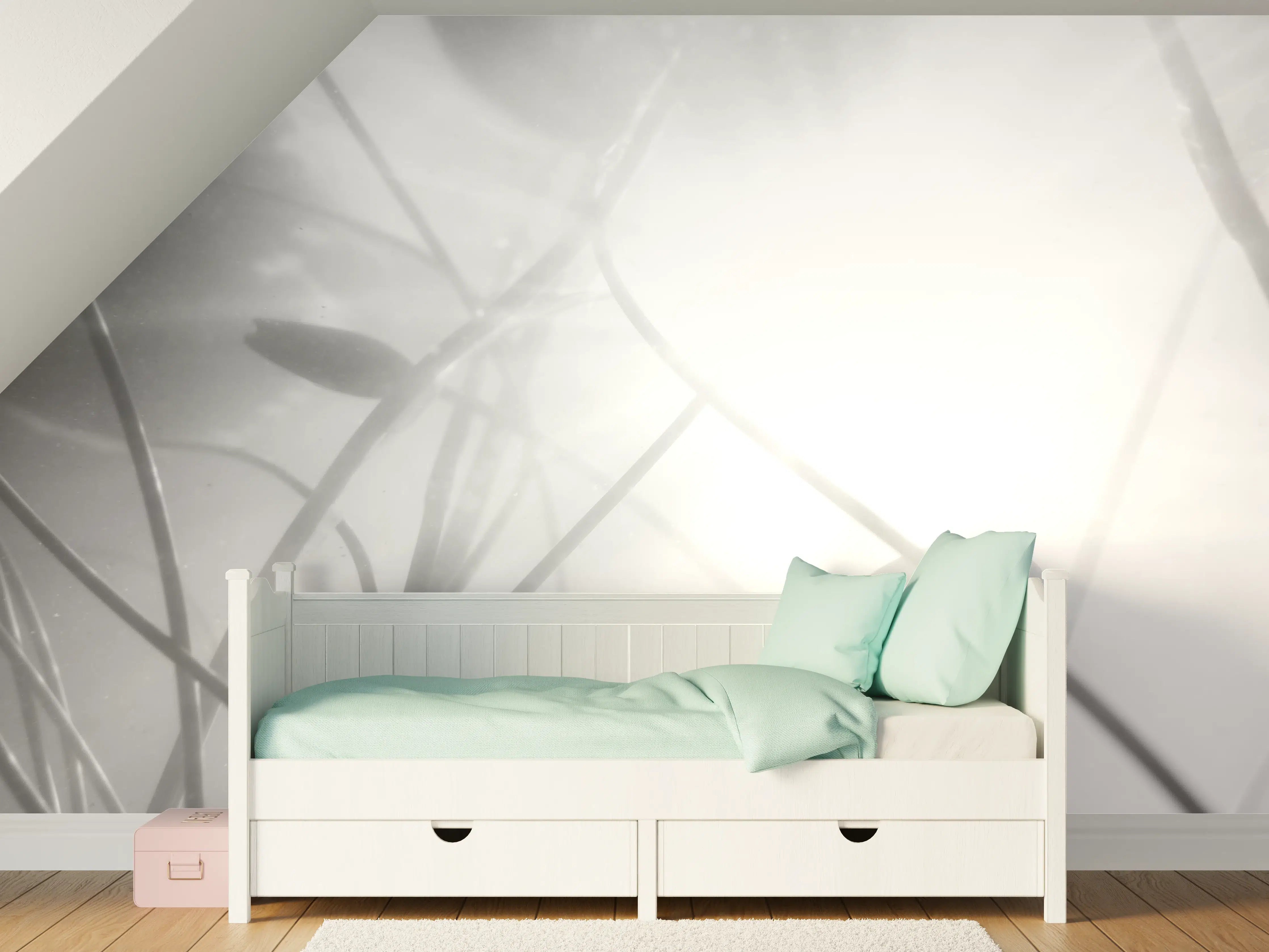 Kinderzimmer Wandgestaltung - Serenes Nebel-Lilien Kunstwerk