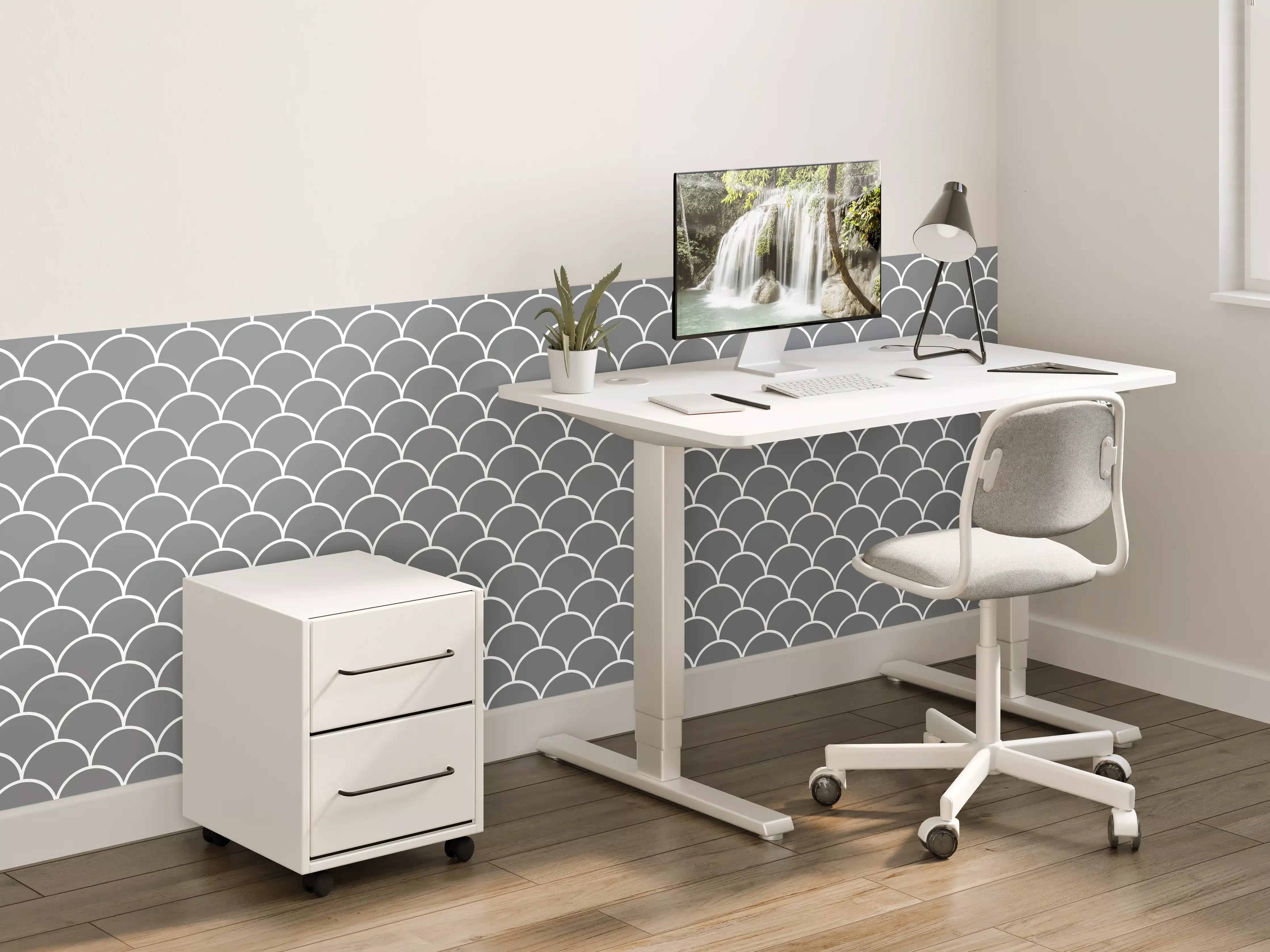 Kinderzimmer Wandgestaltung - Silbergraue Shimmer-Fliese