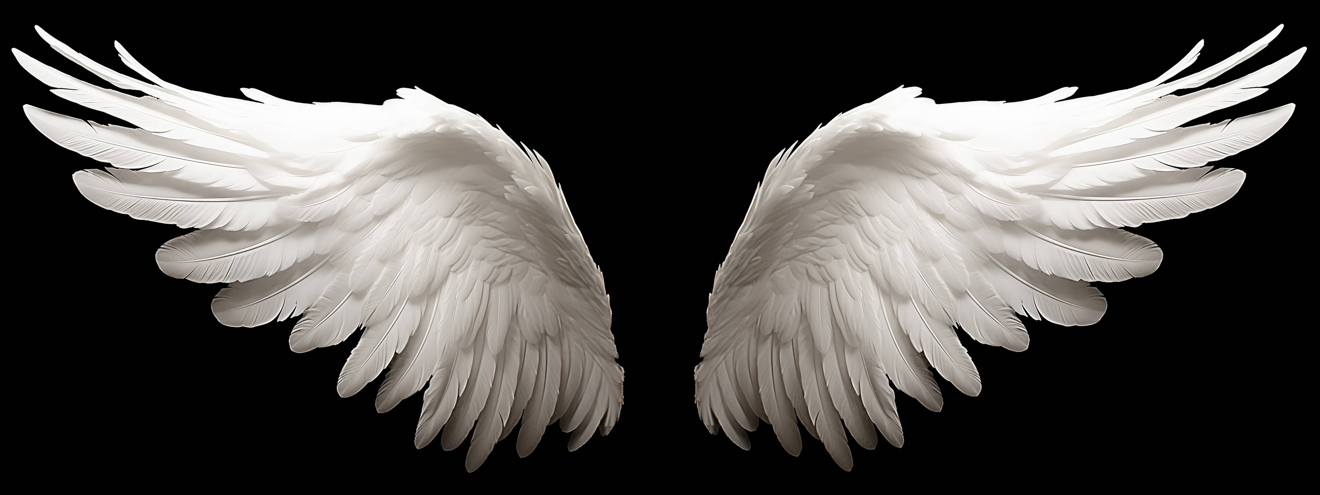 Kinderzimmer Wandgestaltung-Silberne Engelsflügel vor dunklem Grau