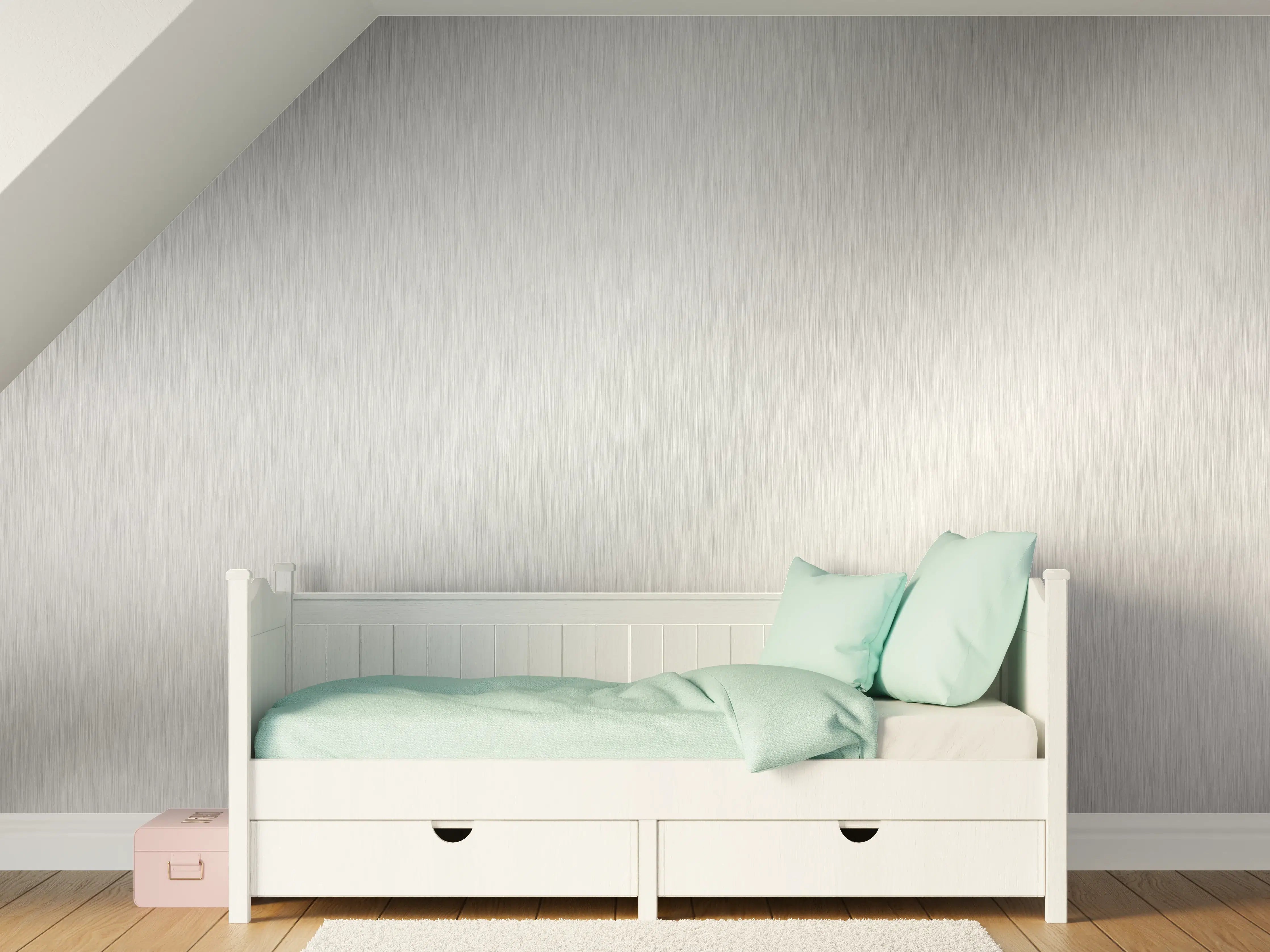 Kinderzimmer Wandgestaltung - Silberne belichtete Oberfläche