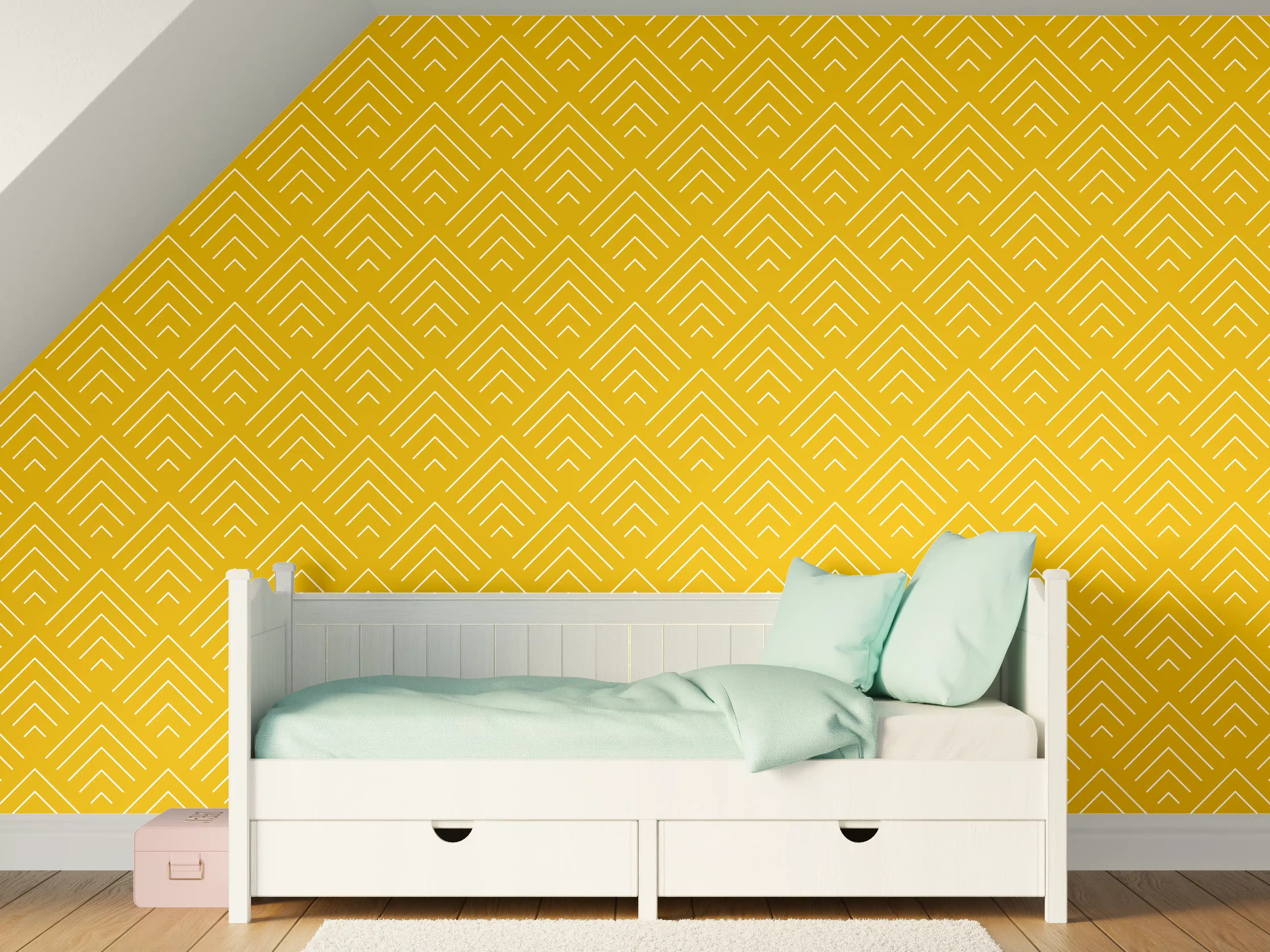 Kinderzimmer Wandgestaltung - Silberne geometrische Muster