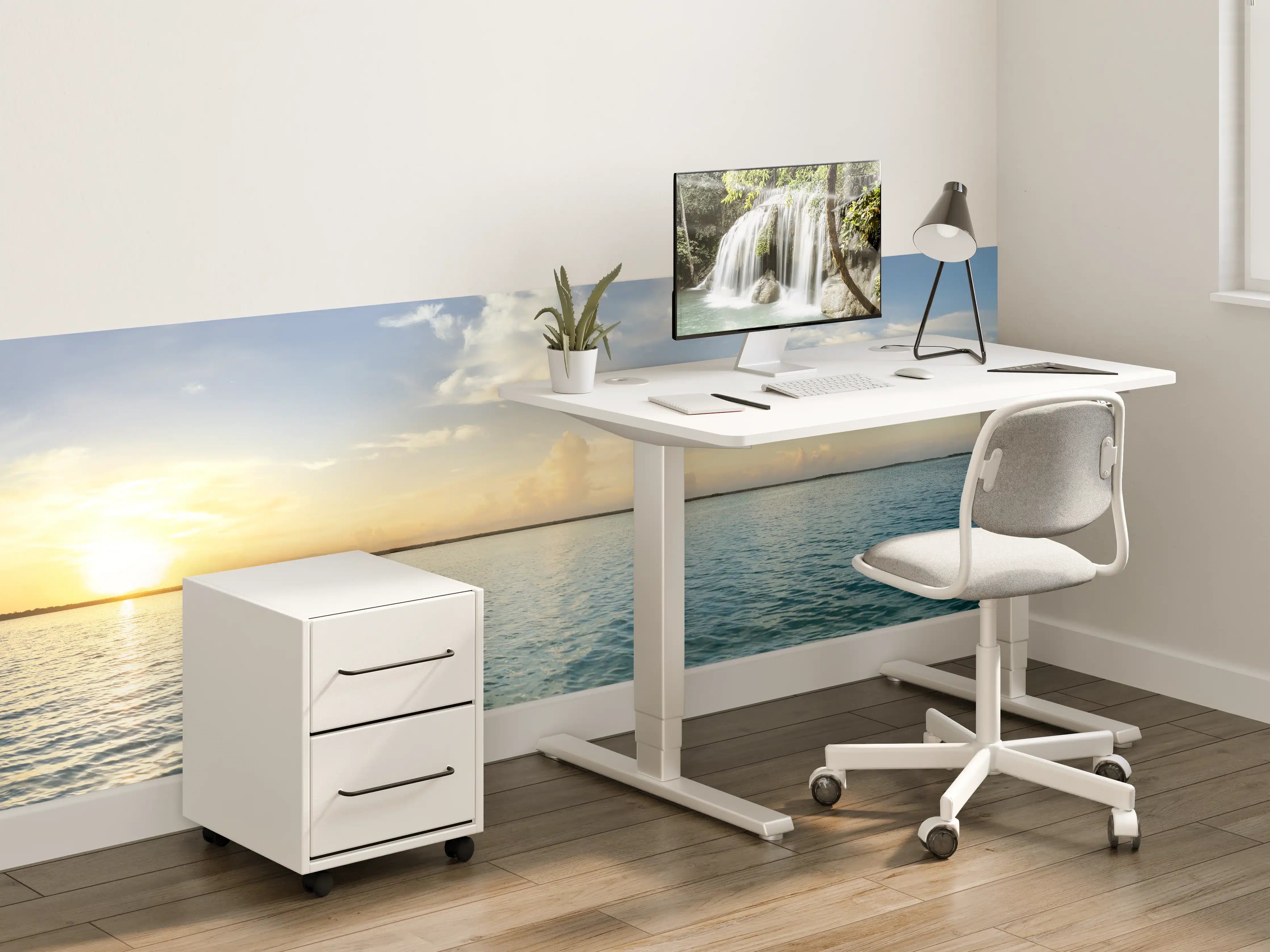 Kinderzimmer Wandgestaltung - Silbernes Abendlicht am Wasser