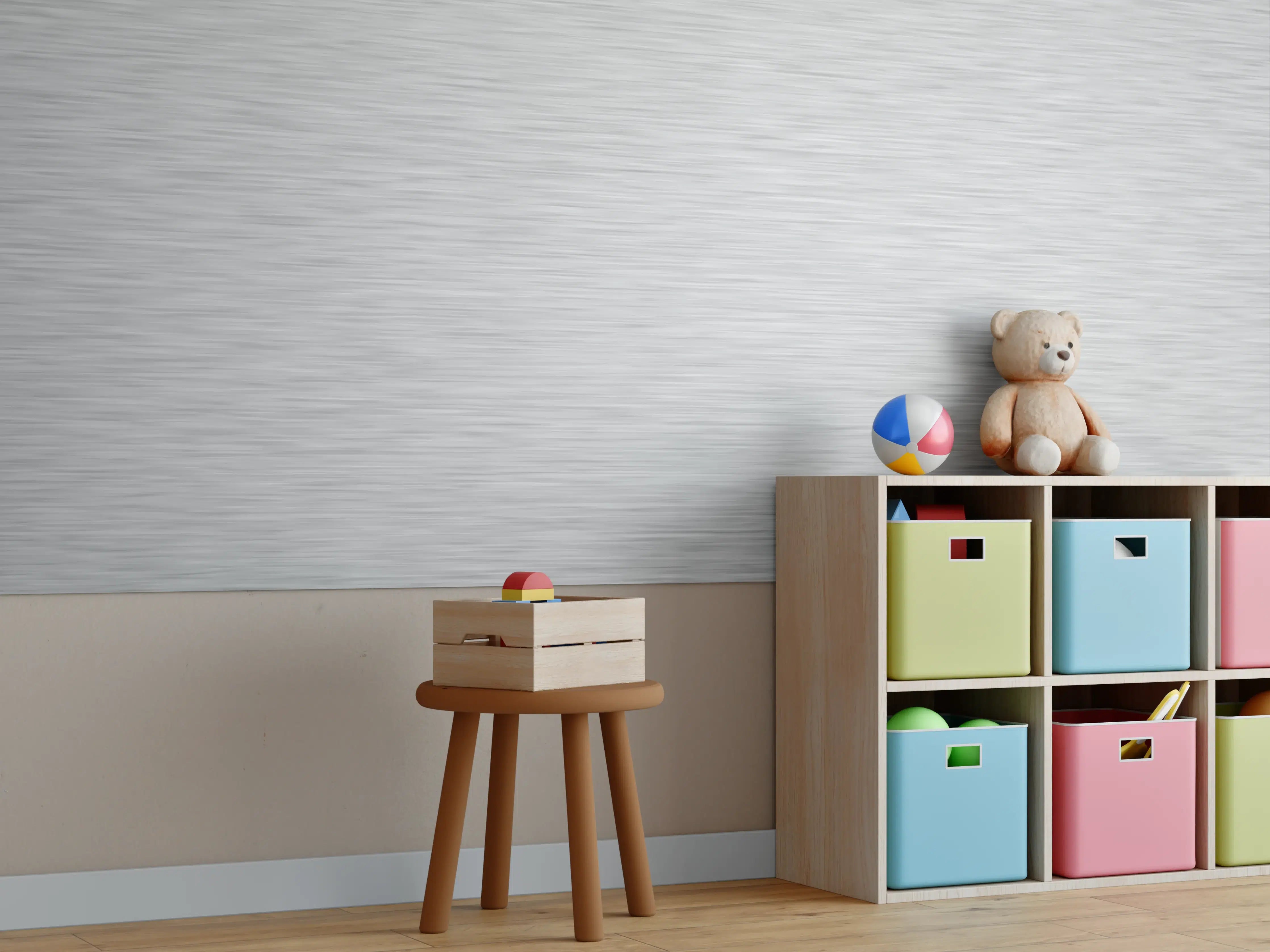 Kinderzimmer Wandgestaltung - Silver - ALU Prime - Metall Gebürstet