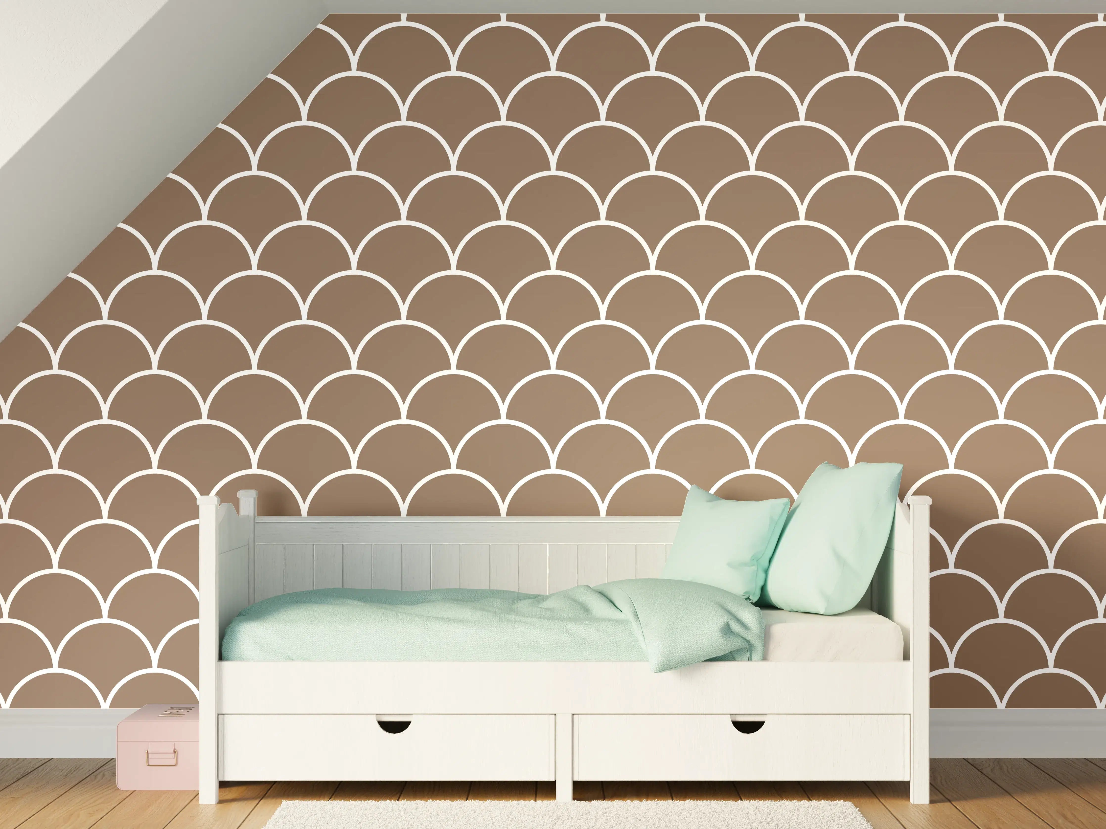 Kinderzimmer Wandgestaltung - Simmetria Imperiale Sigaro in subtilen Grautönen