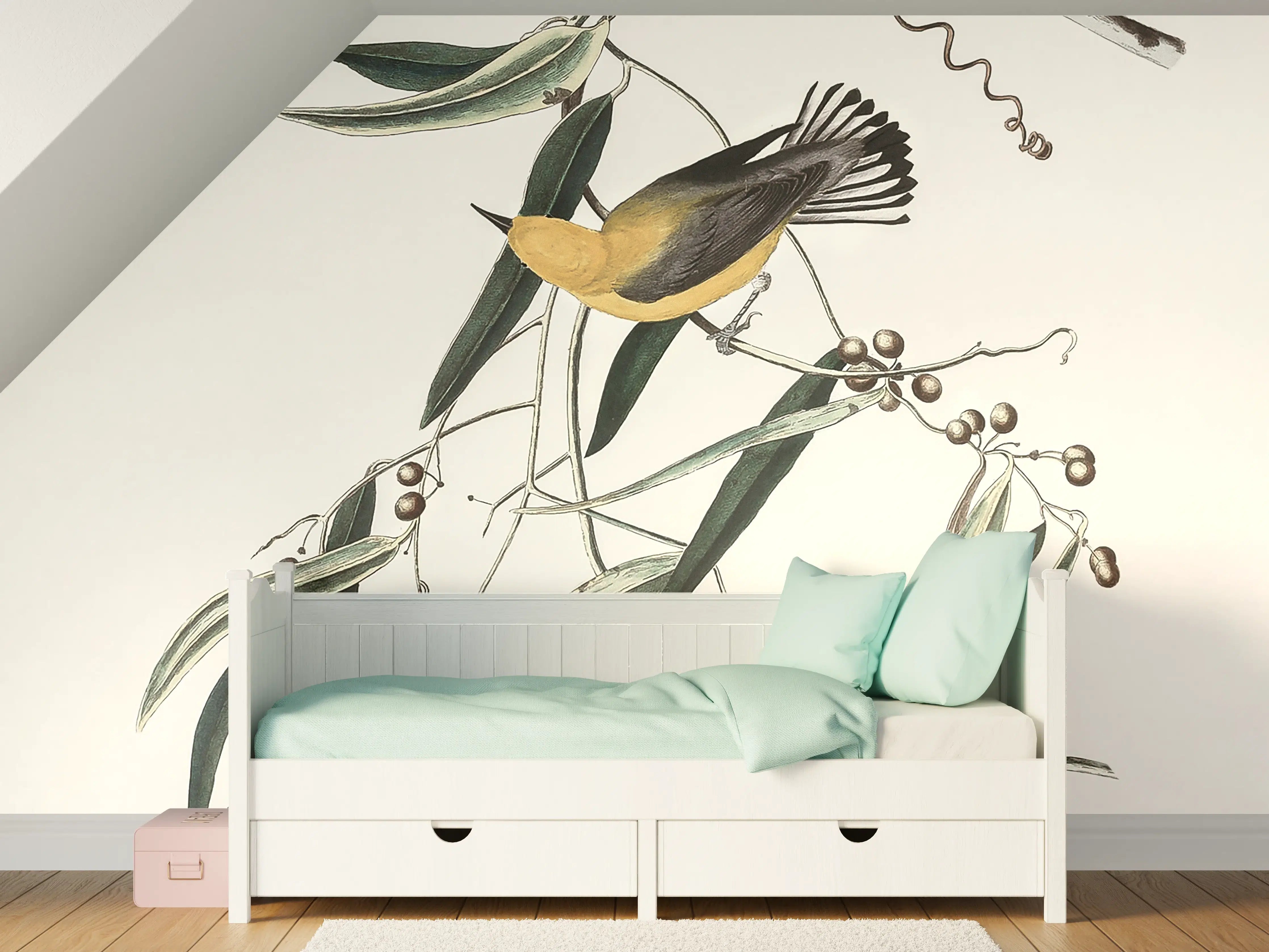 Kinderzimmer Wandgestaltung - Singvogel Portrait - John James Audubon