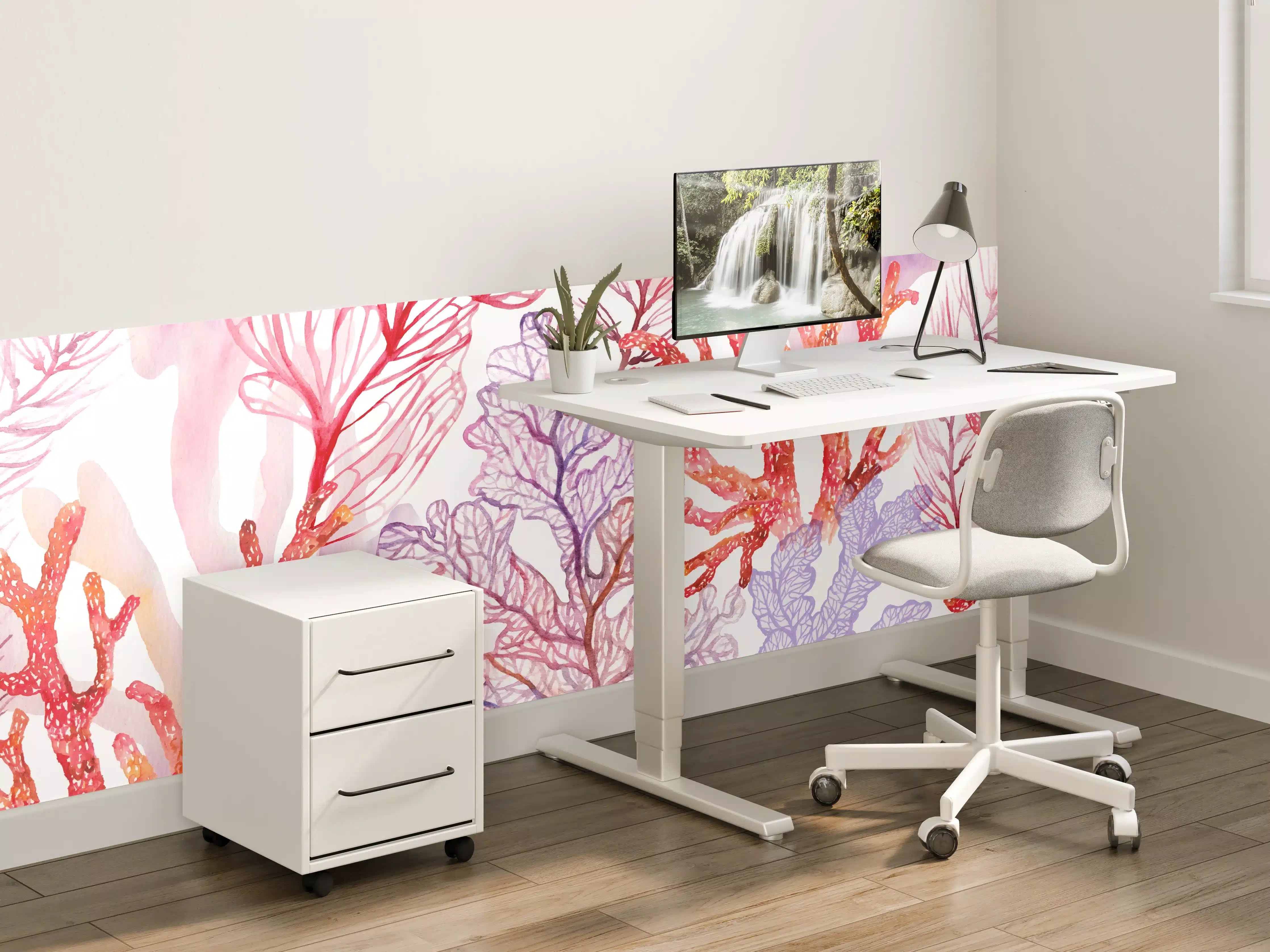 Kinderzimmer Wandgestaltung - Skizzierte Korallen der Unterwasserwelt