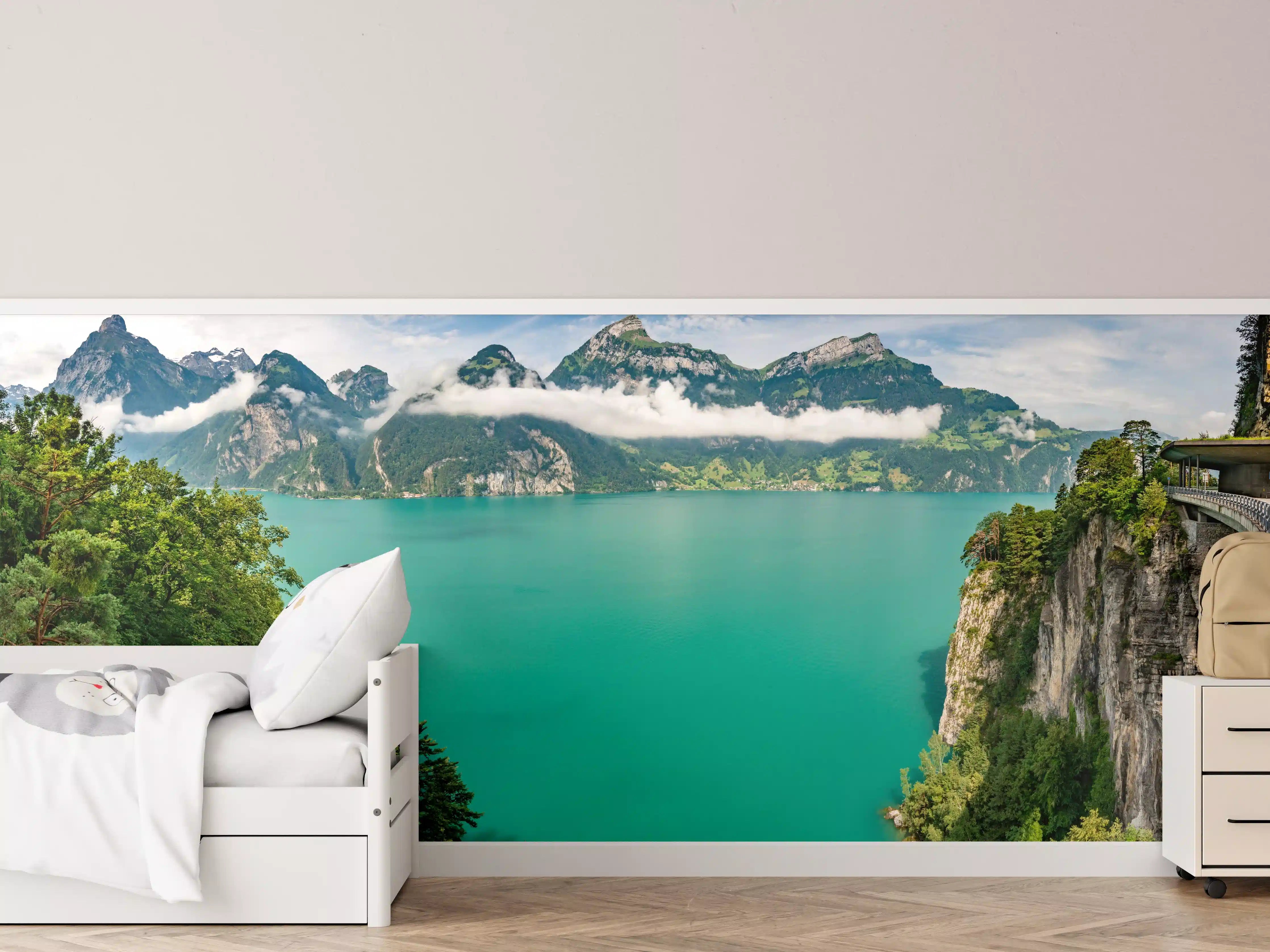 Kinderzimmer Wandgestaltung - Sommeralpen im Blick- Schweiz