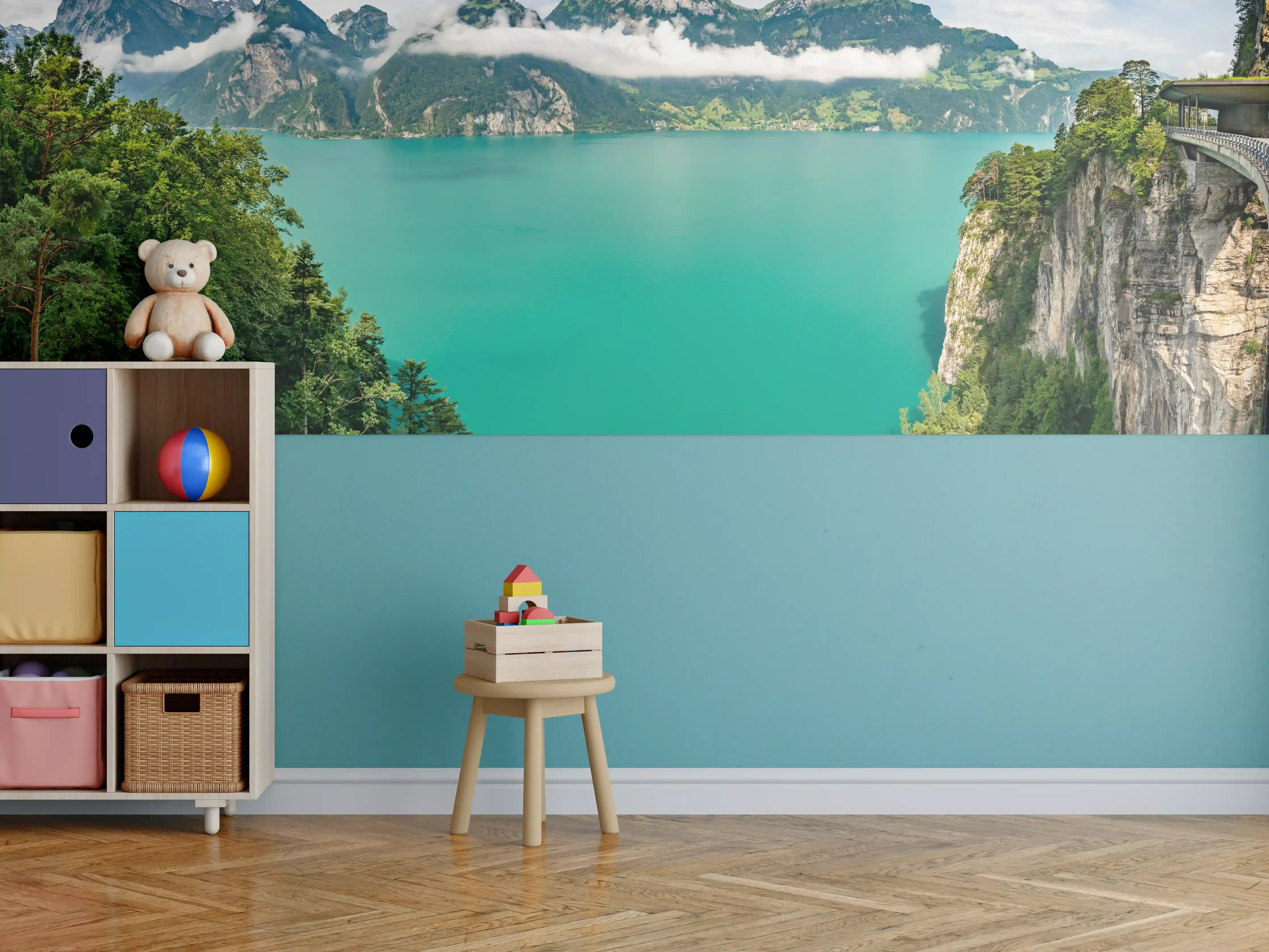 Kinderzimmer Wandgestaltung - Sommeralpen im Blick- Schweiz