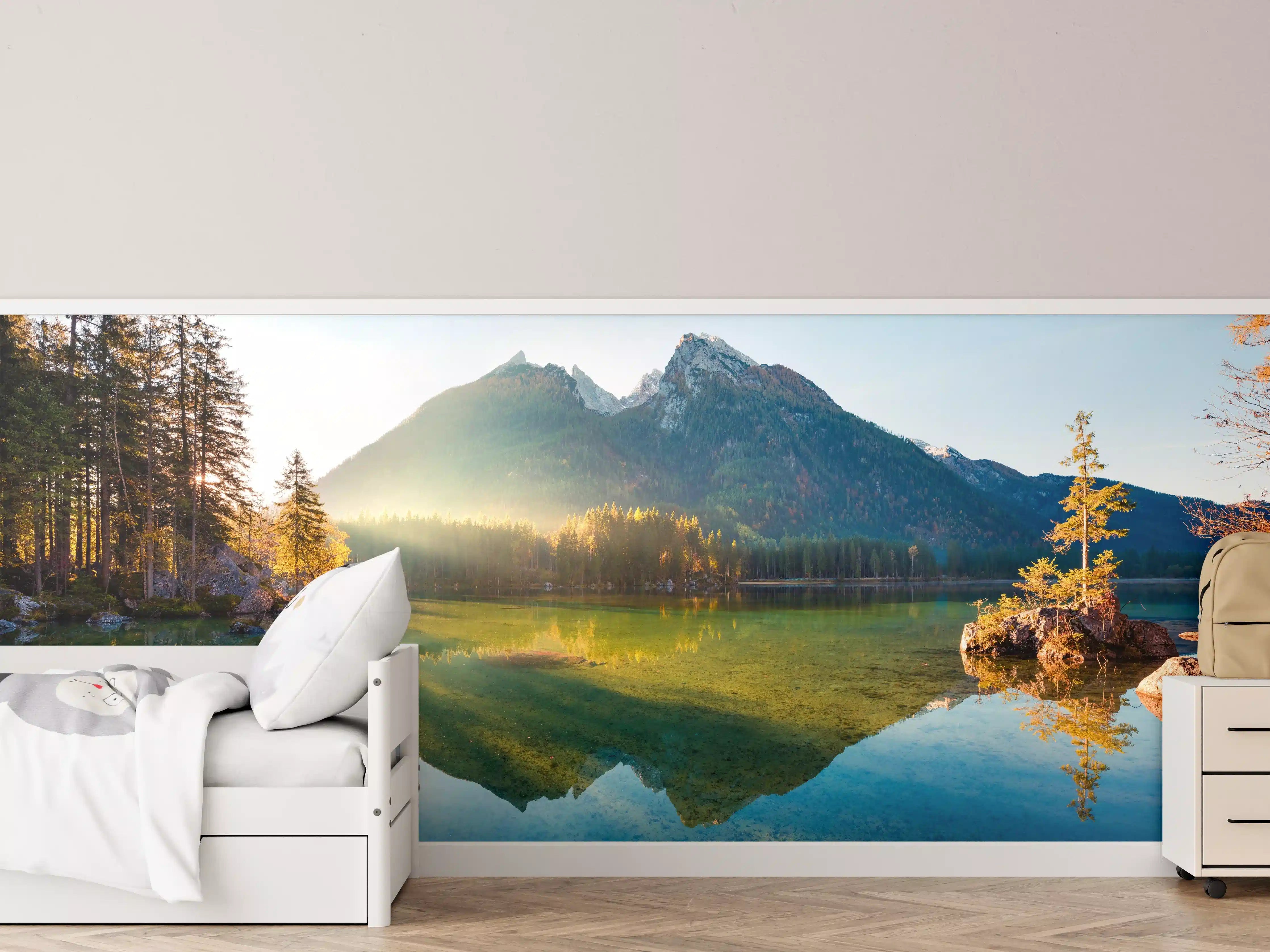 Kinderzimmer Wandgestaltung - Sonnenaufgang am Hintersee