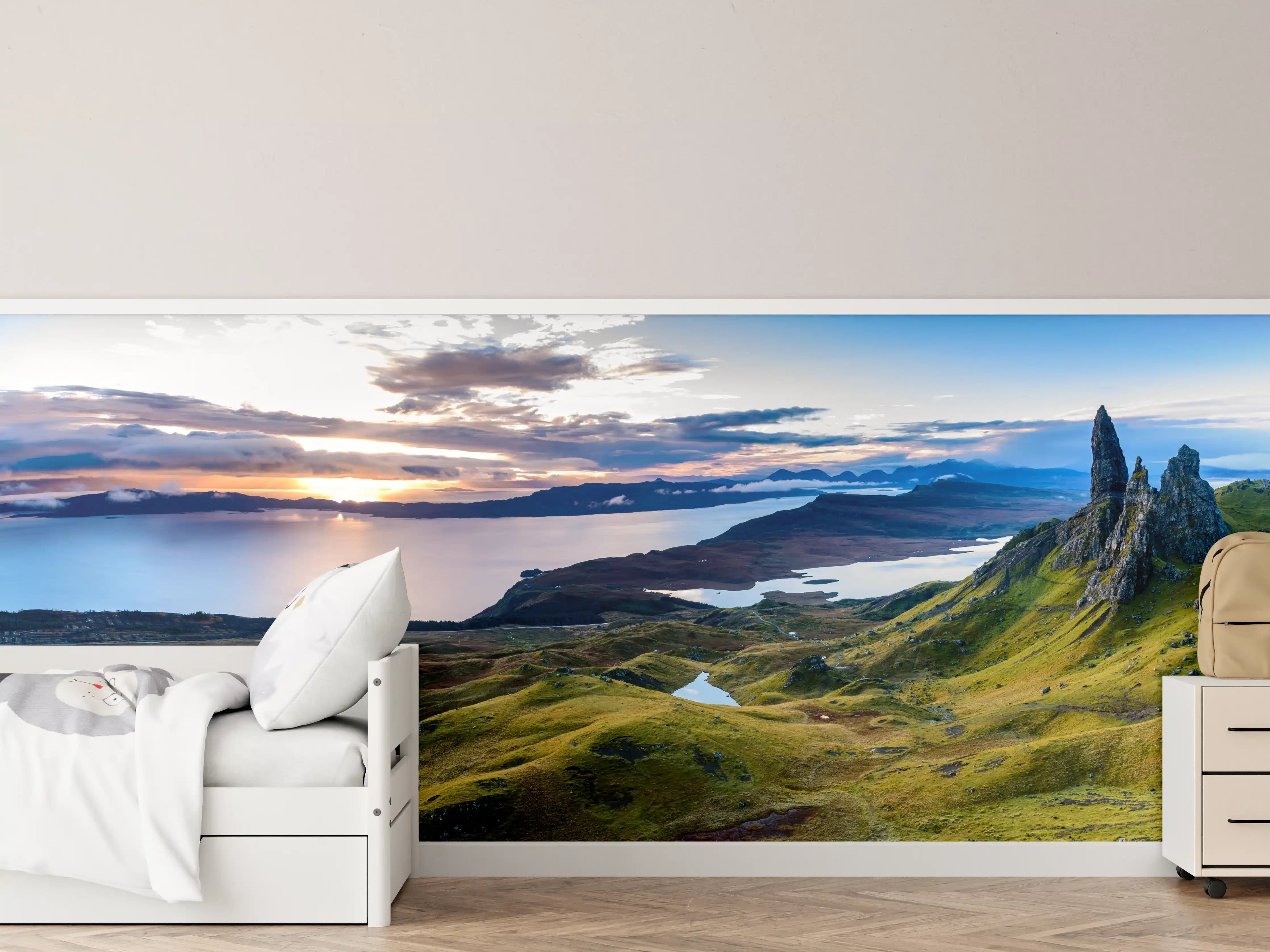 Kinderzimmer Wandgestaltung - Sonnenaufgang auf der Isle of Skye