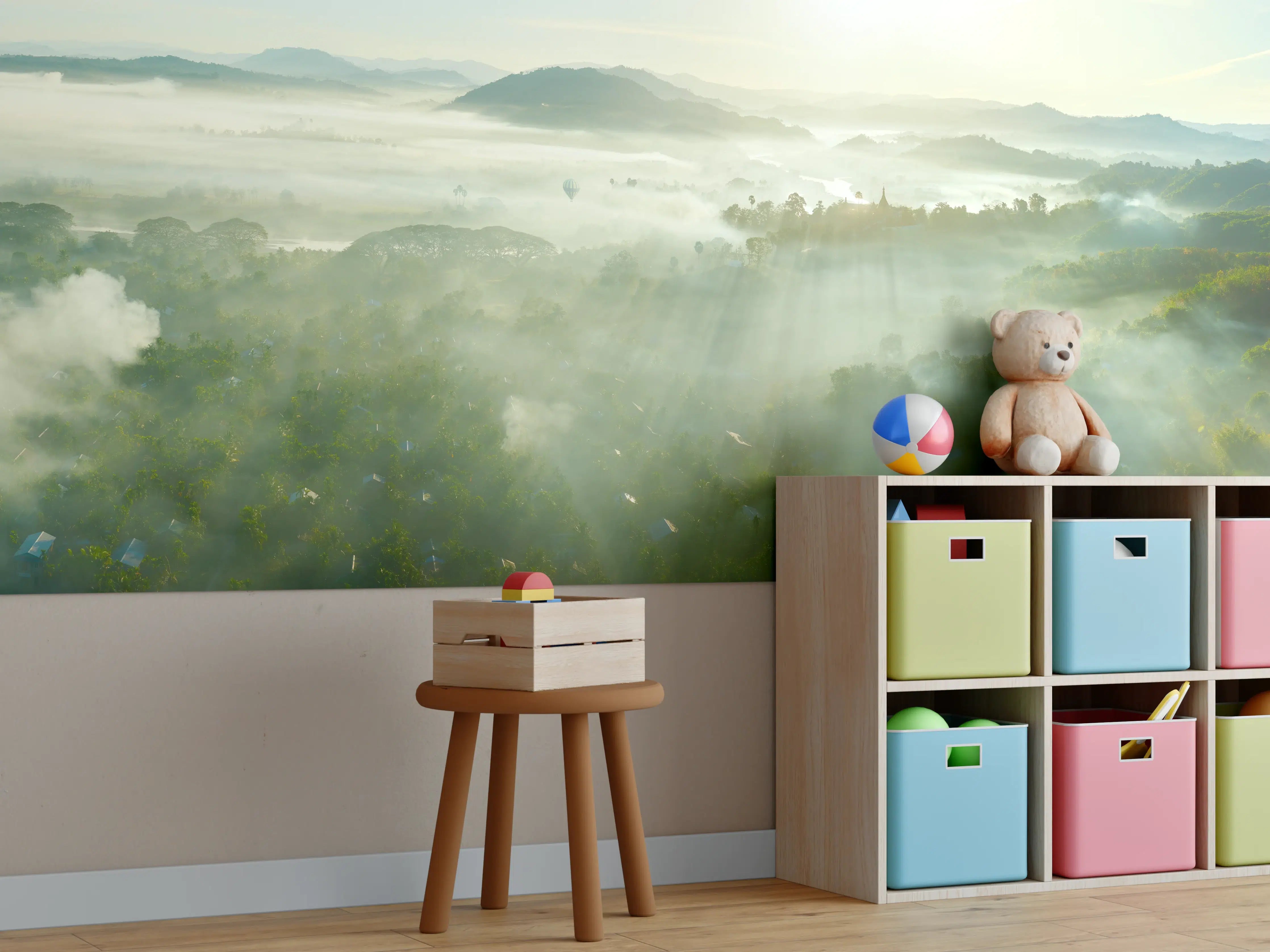 Kinderzimmer Wandgestaltung - Sonnenaufgang in den Bergen Myanmars