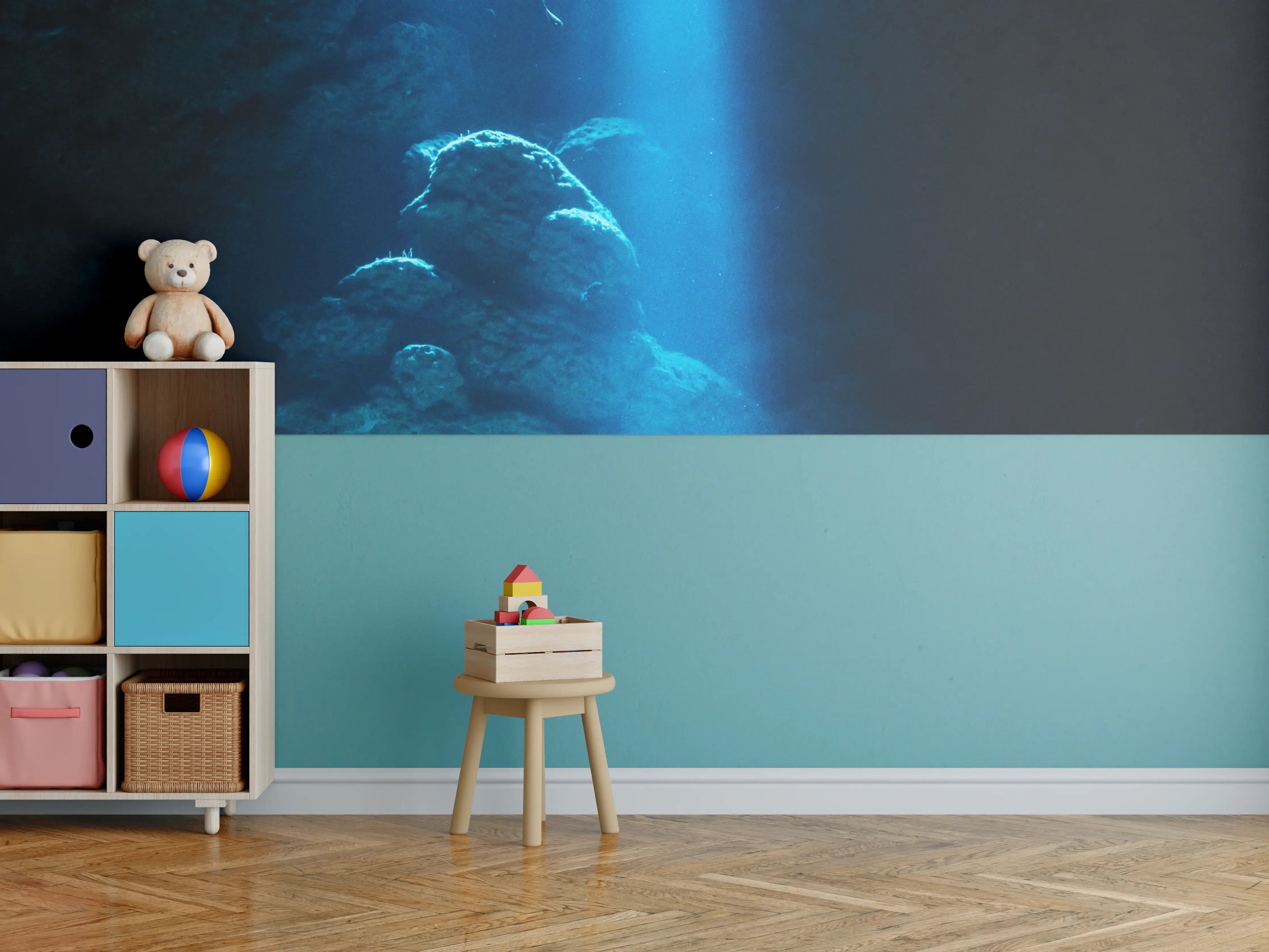 Kinderzimmer Wandgestaltung - Sonnenstrahl in die Unterwasserhöhle im japanischen Ozean