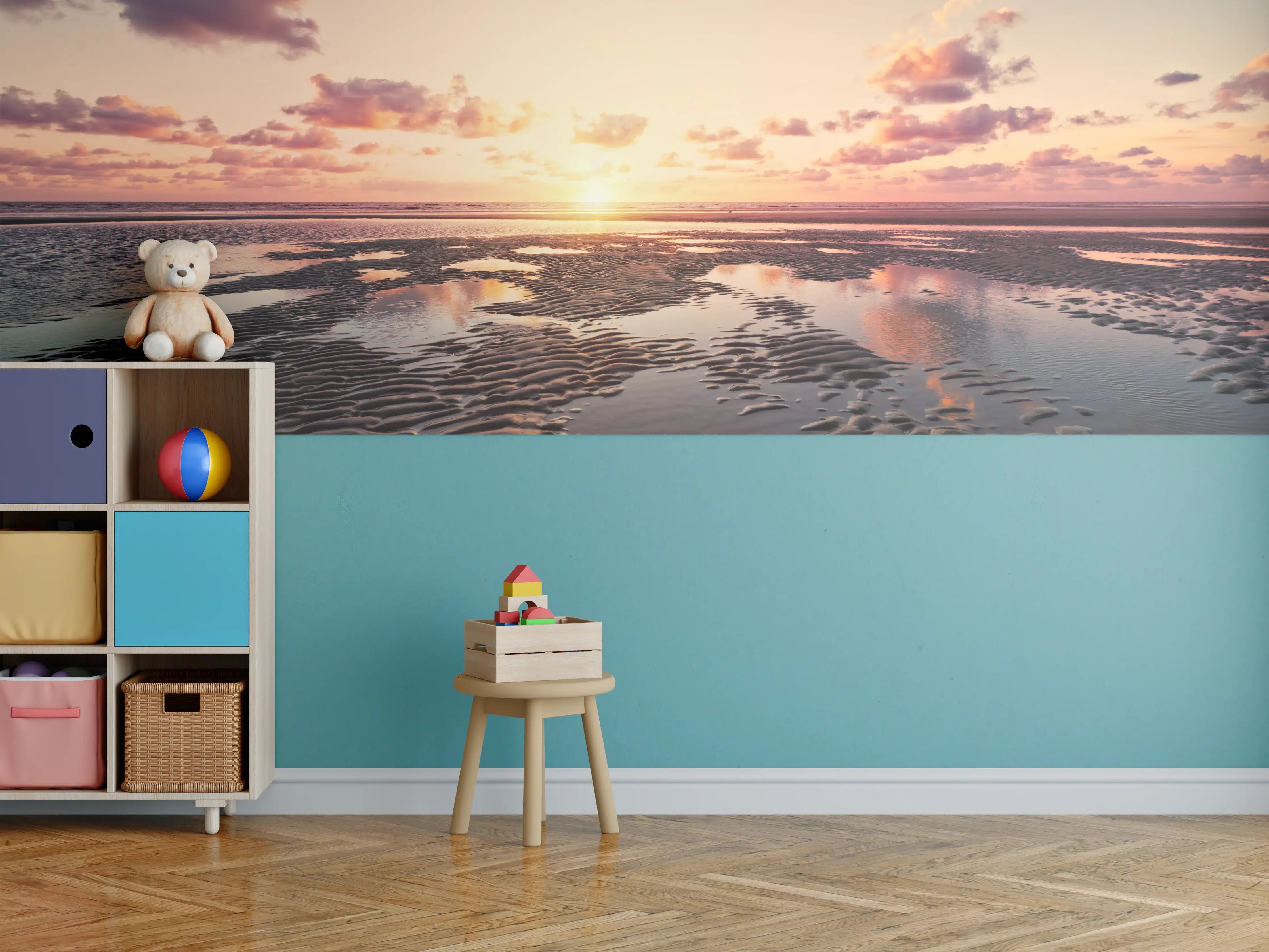 Kinderzimmer Wandgestaltung - Sonnenuntergang - Nordsee