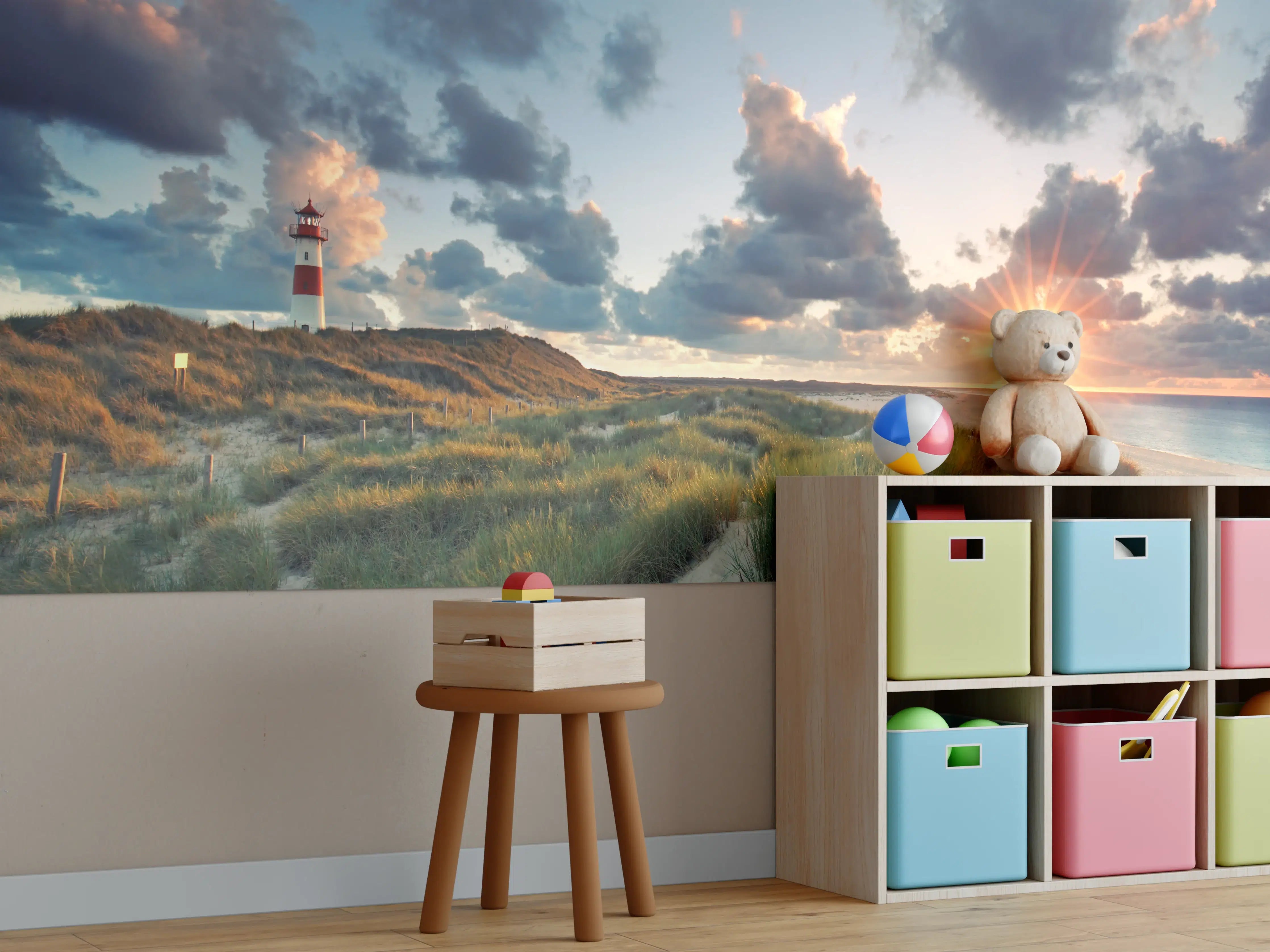 Kinderzimmer Wandgestaltung - Sonnenuntergang Panorama - Sylt