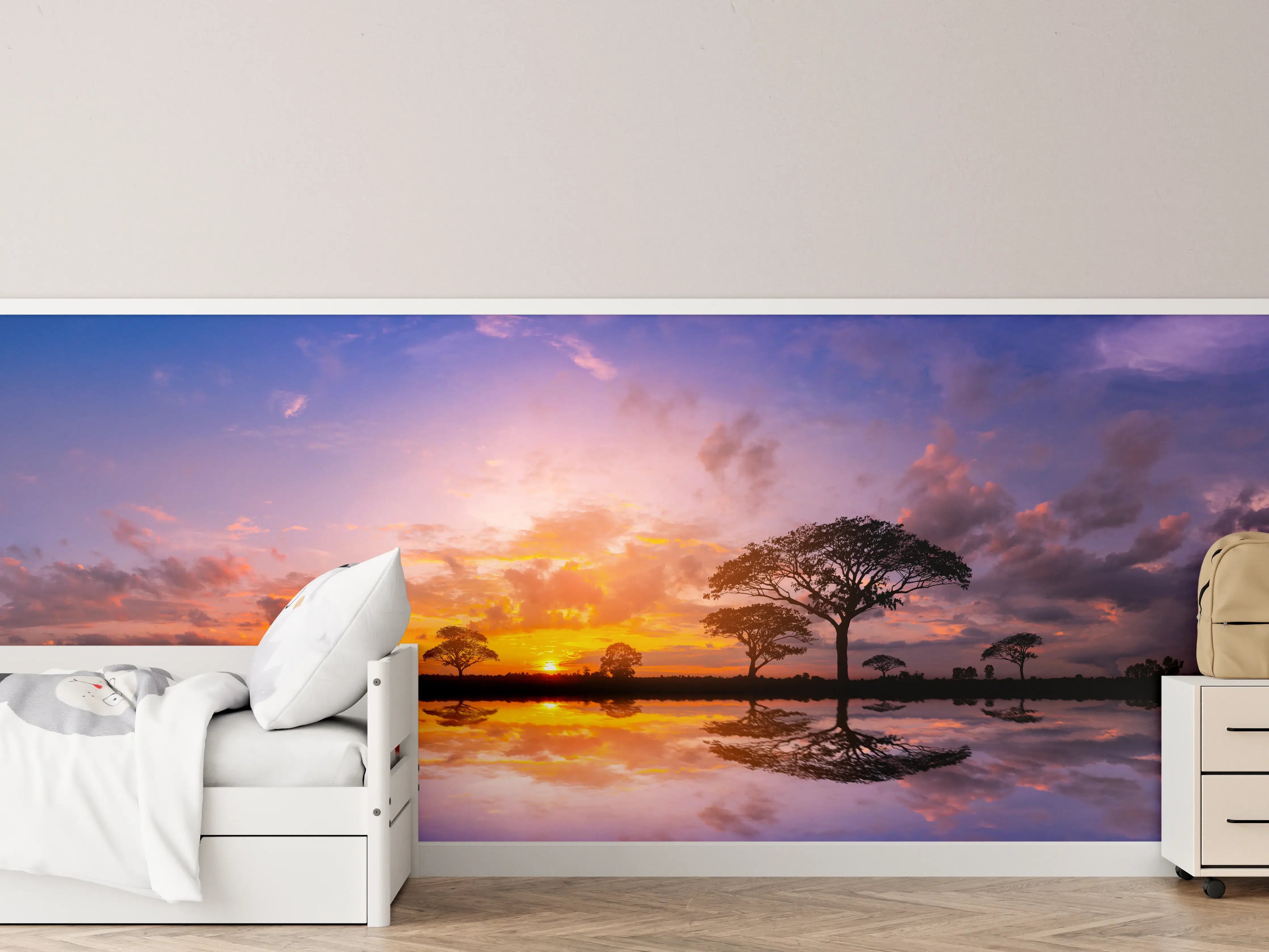 Kinderzimmer Wandgestaltung - Sonnenuntergang in Afrika