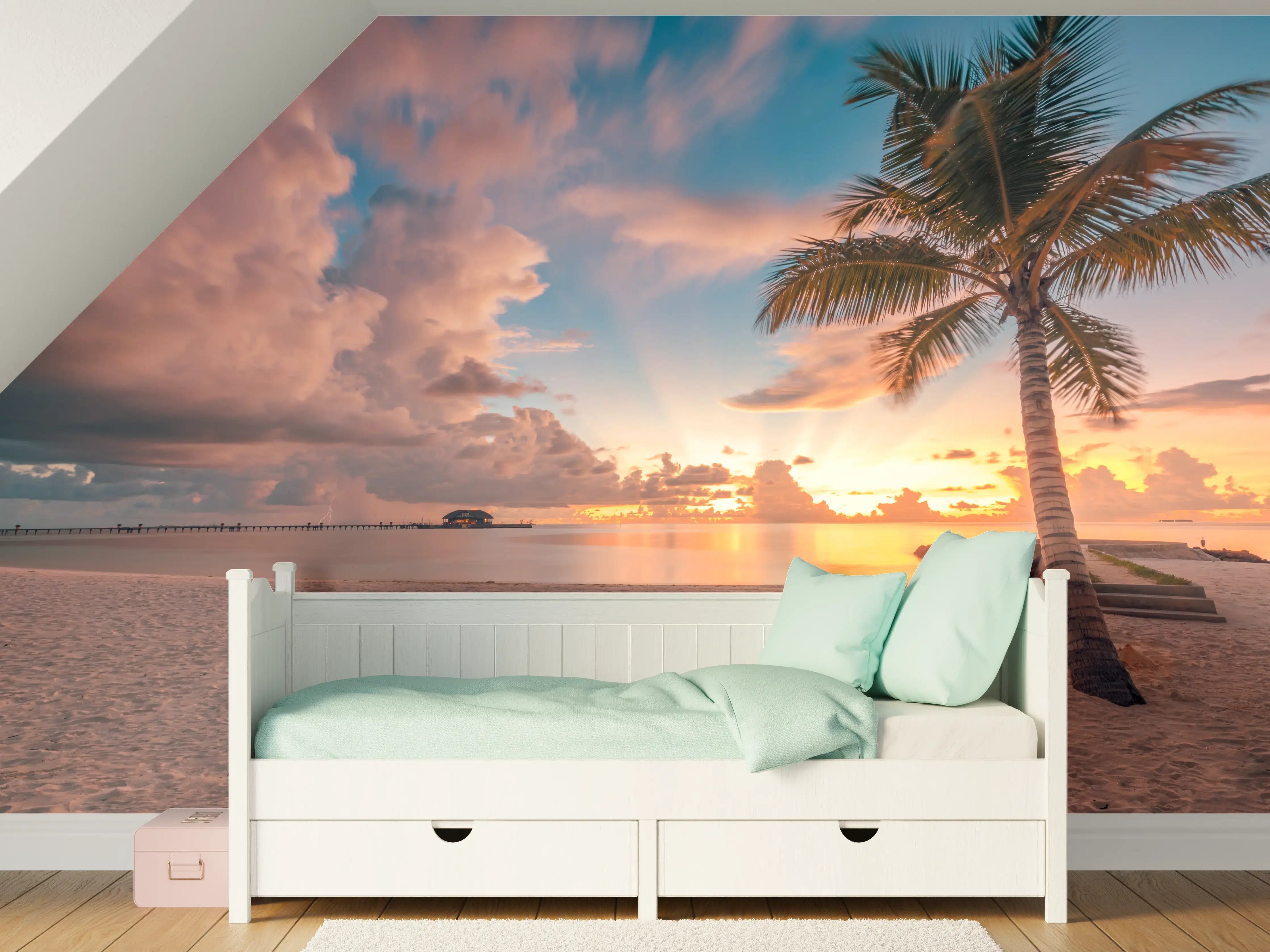 Kinderzimmer Wandgestaltung - Sonnenuntergang in Rivera Maya