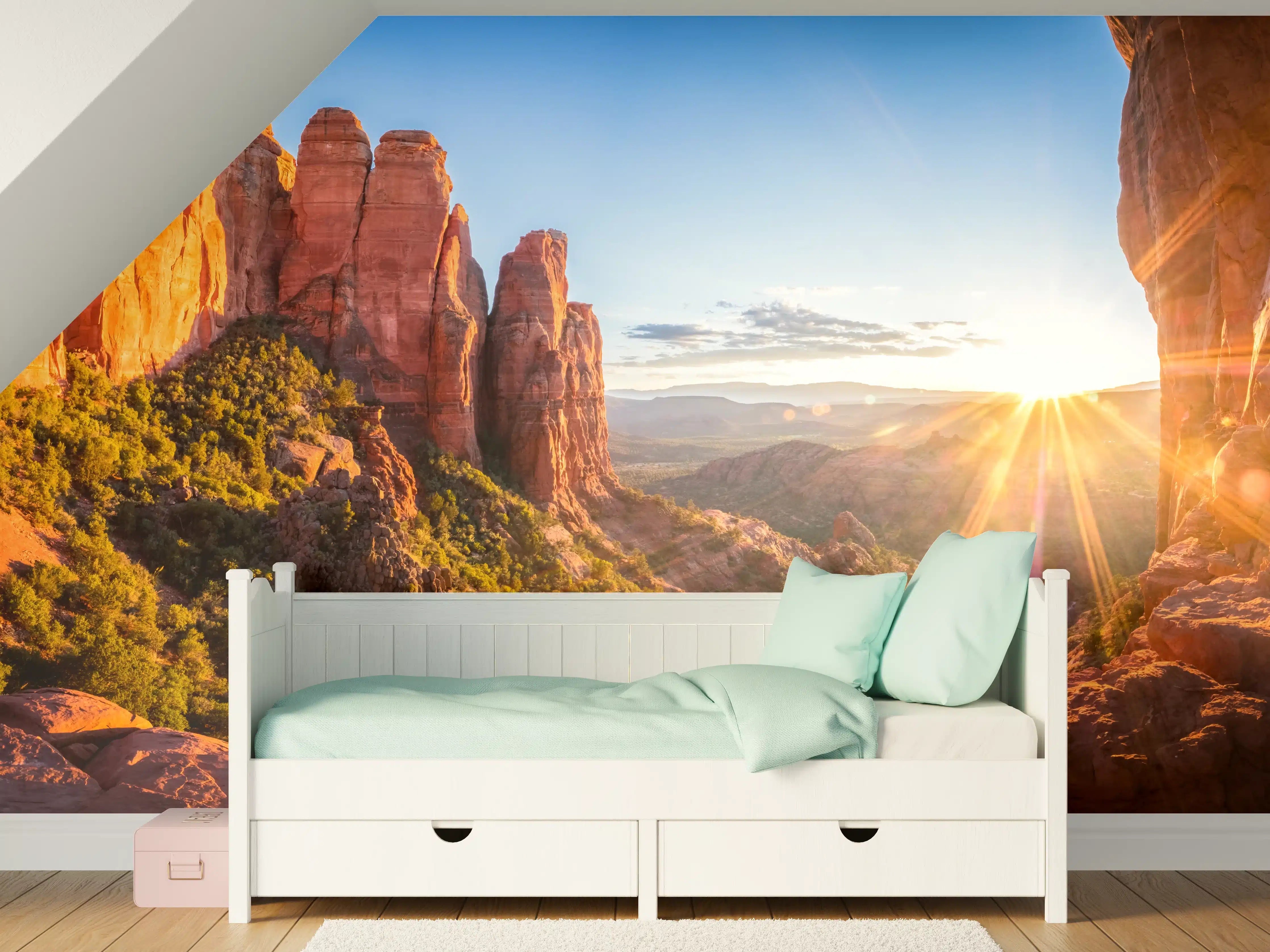 Kinderzimmer Wandgestaltung - Sonnenuntergang in Sedona
