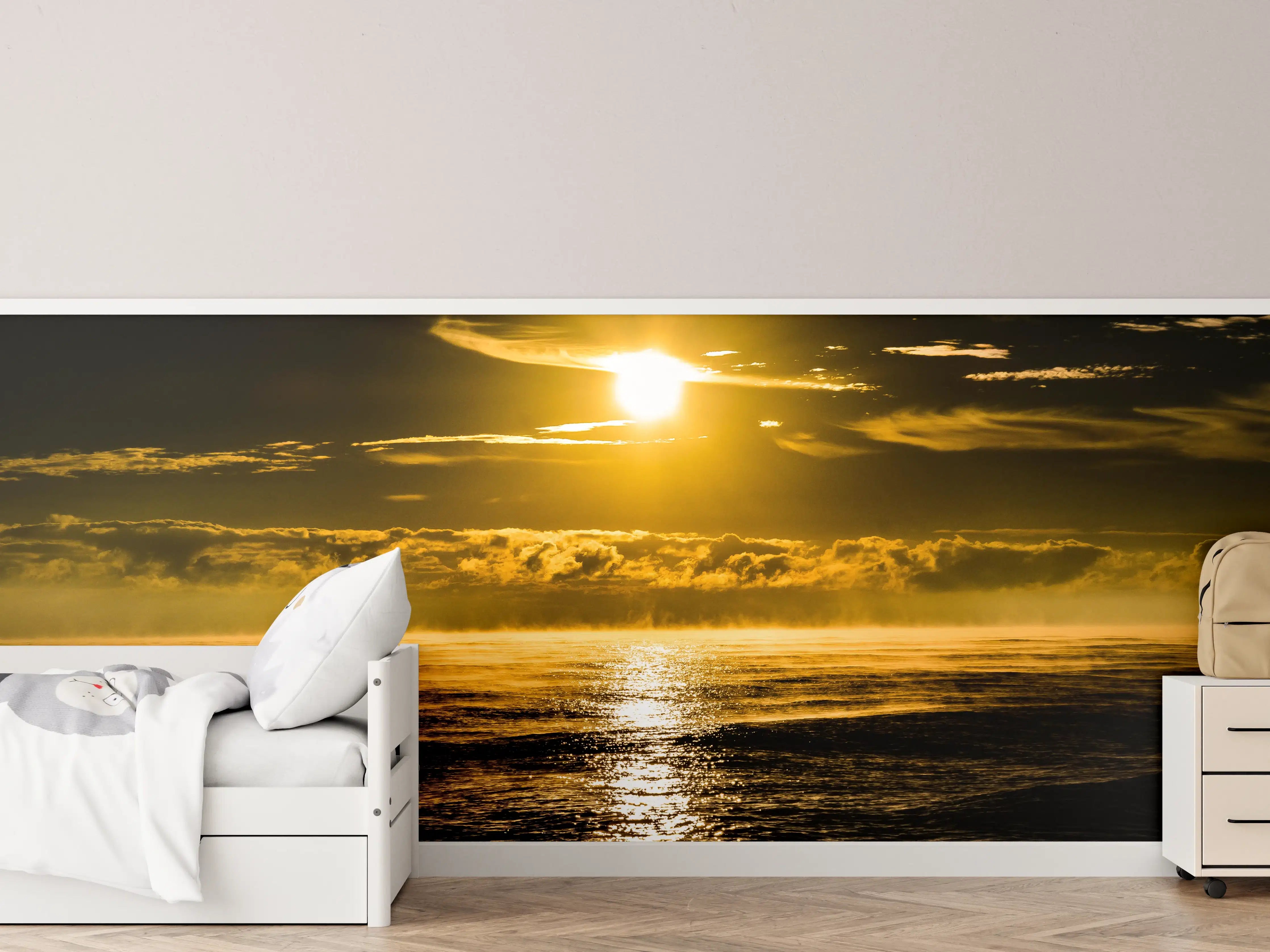 Kinderzimmer Wandgestaltung - Sonnenuntergang über dem Meer