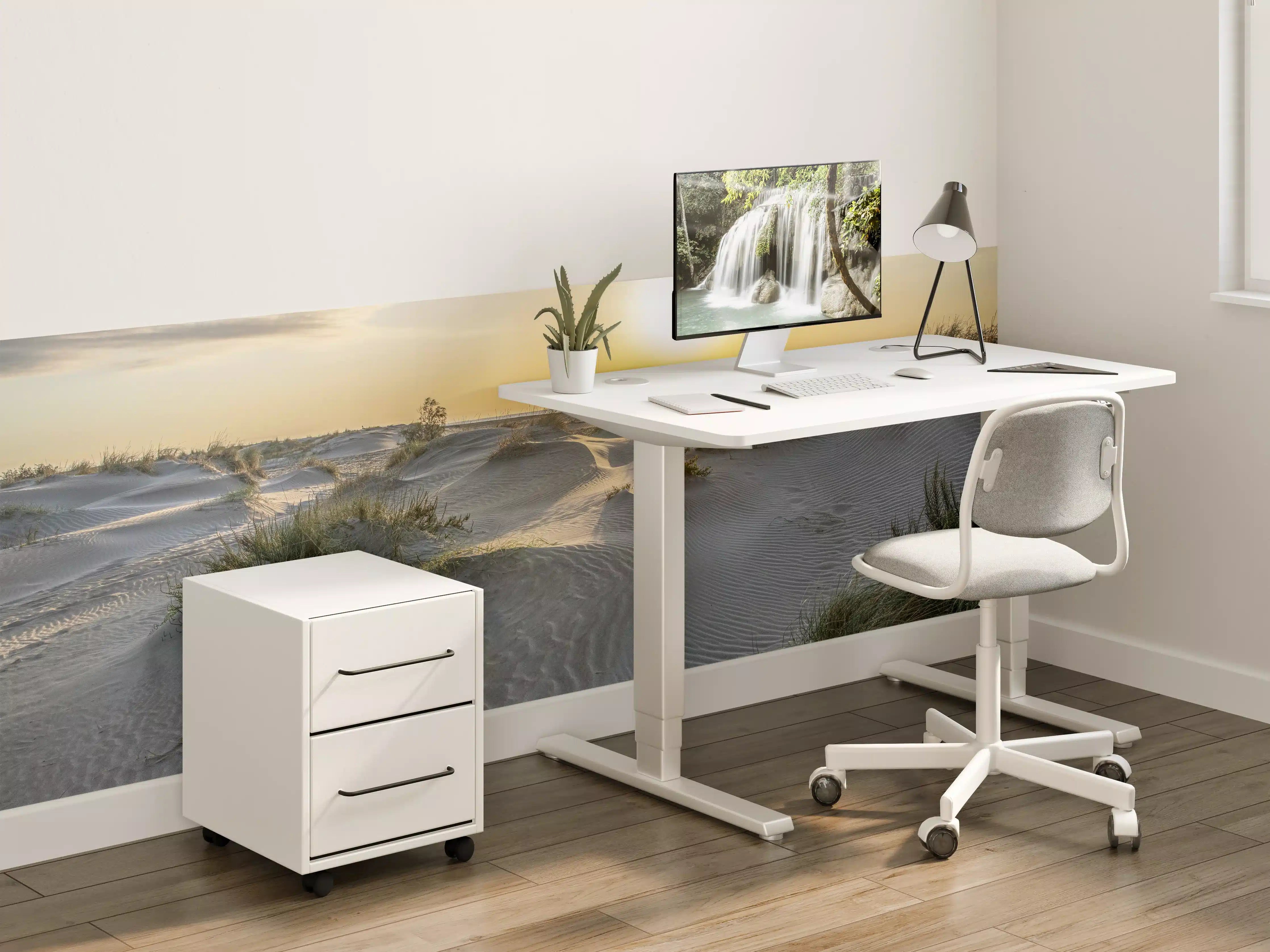 Kinderzimmer Wandgestaltung - Sonniger Strand bei Sonnenuntergang mit Dünen