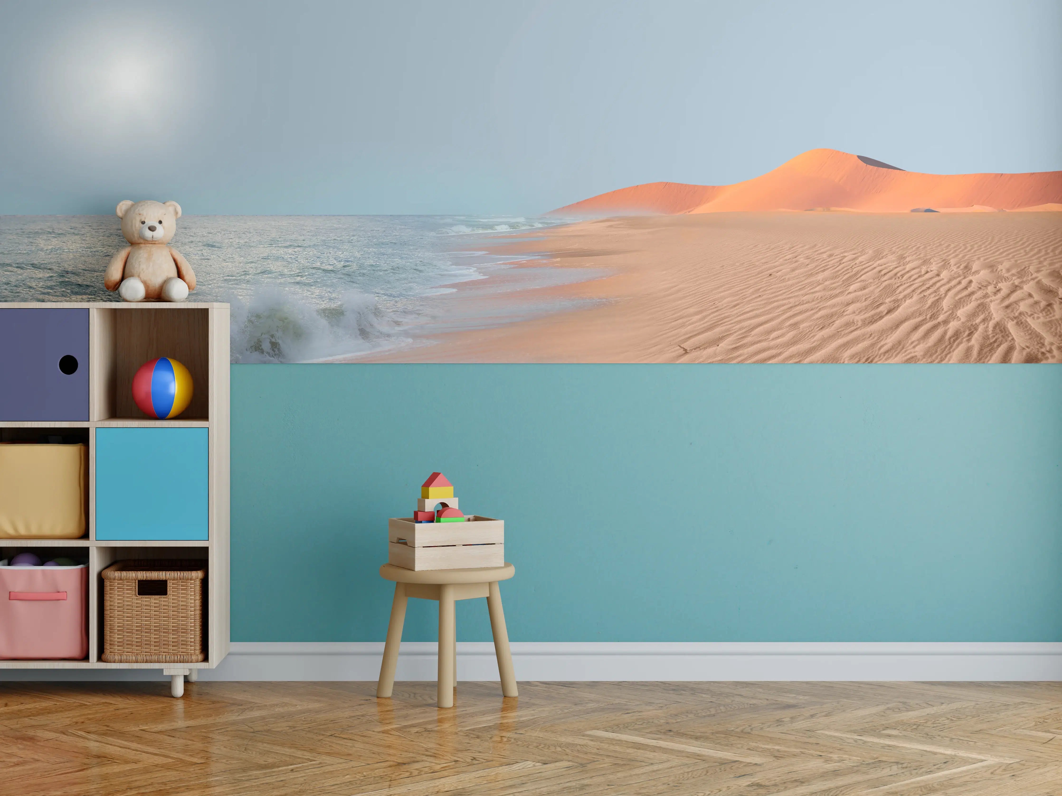Kinderzimmer Wandgestaltung - Sonniger Wüstenstrand bei Sonnenaufgang