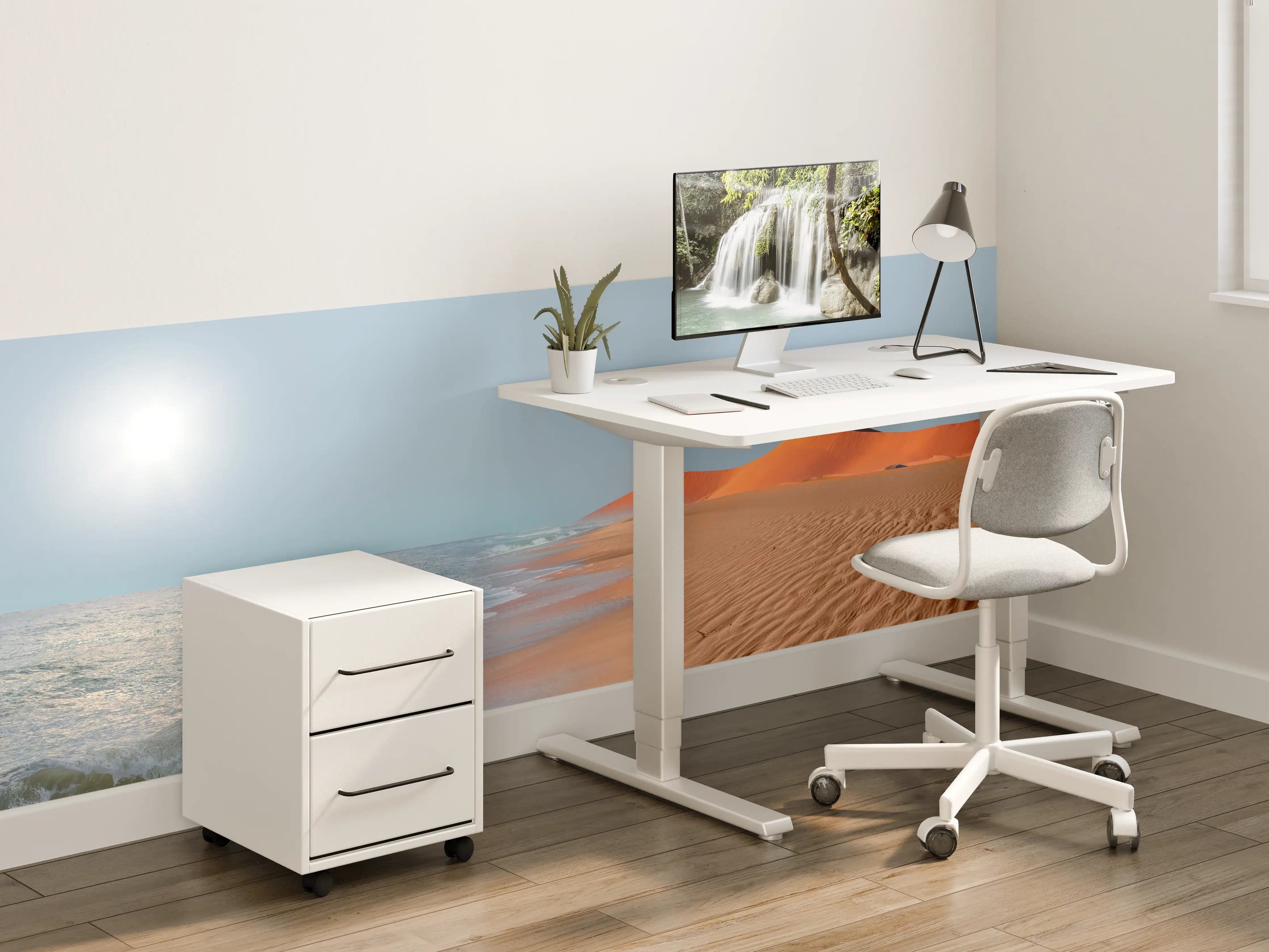 Kinderzimmer Wandgestaltung - Sonniger Wüstenstrand bei Sonnenaufgang