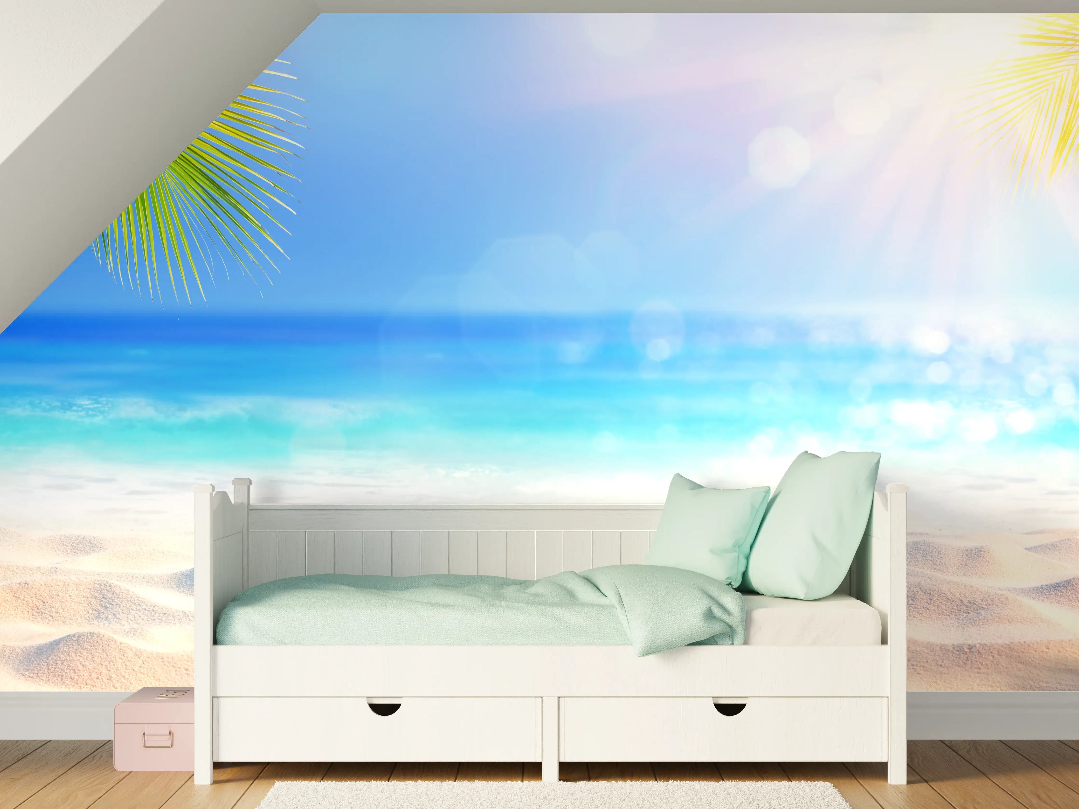 Kinderzimmer Wandgestaltung - Sonniger tropischer Strand