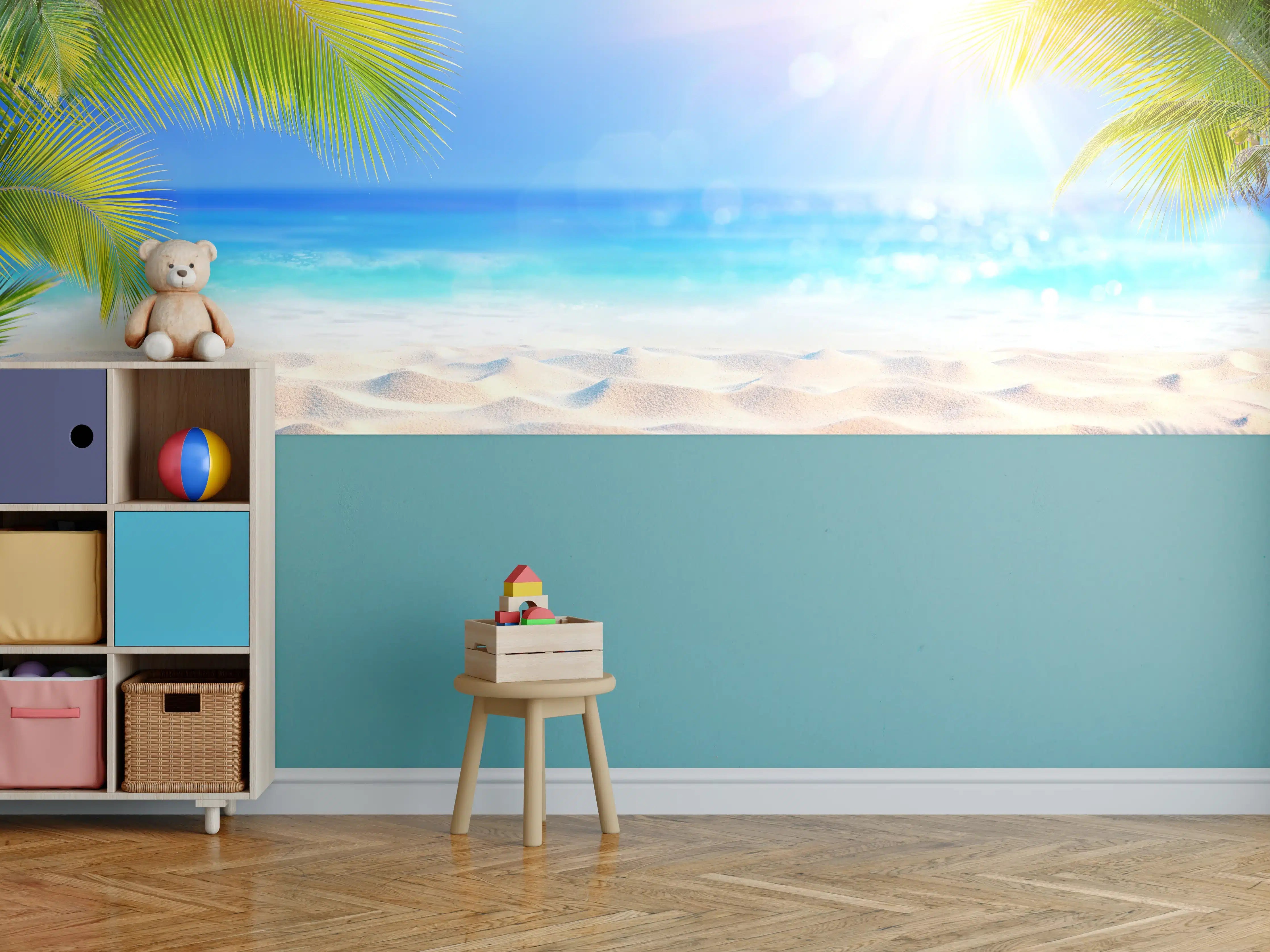 Kinderzimmer Wandgestaltung - Sonniger tropischer Strand