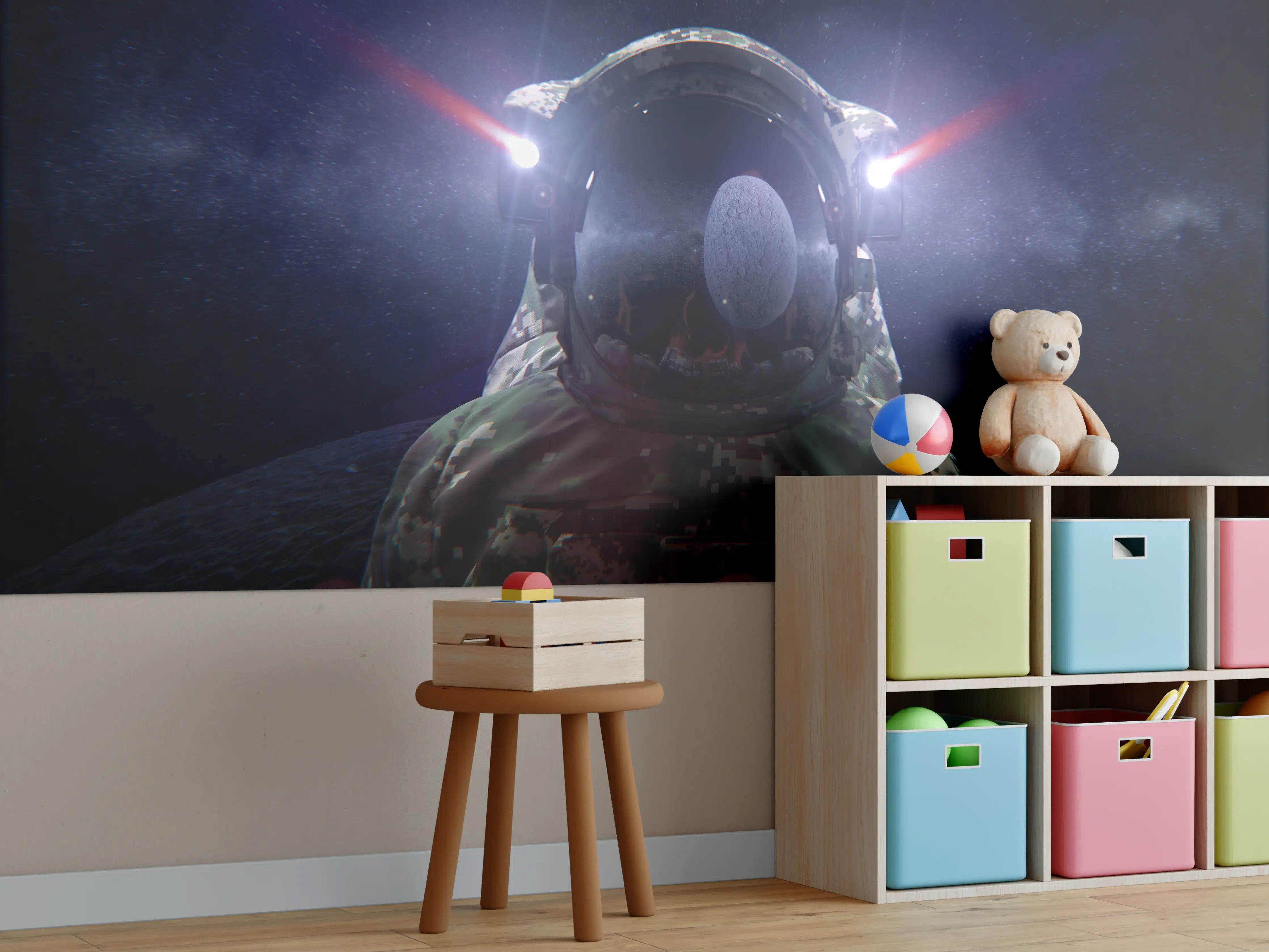 Kinderzimmer Wandgestaltung - Space Force Soldat im Tarnanzug