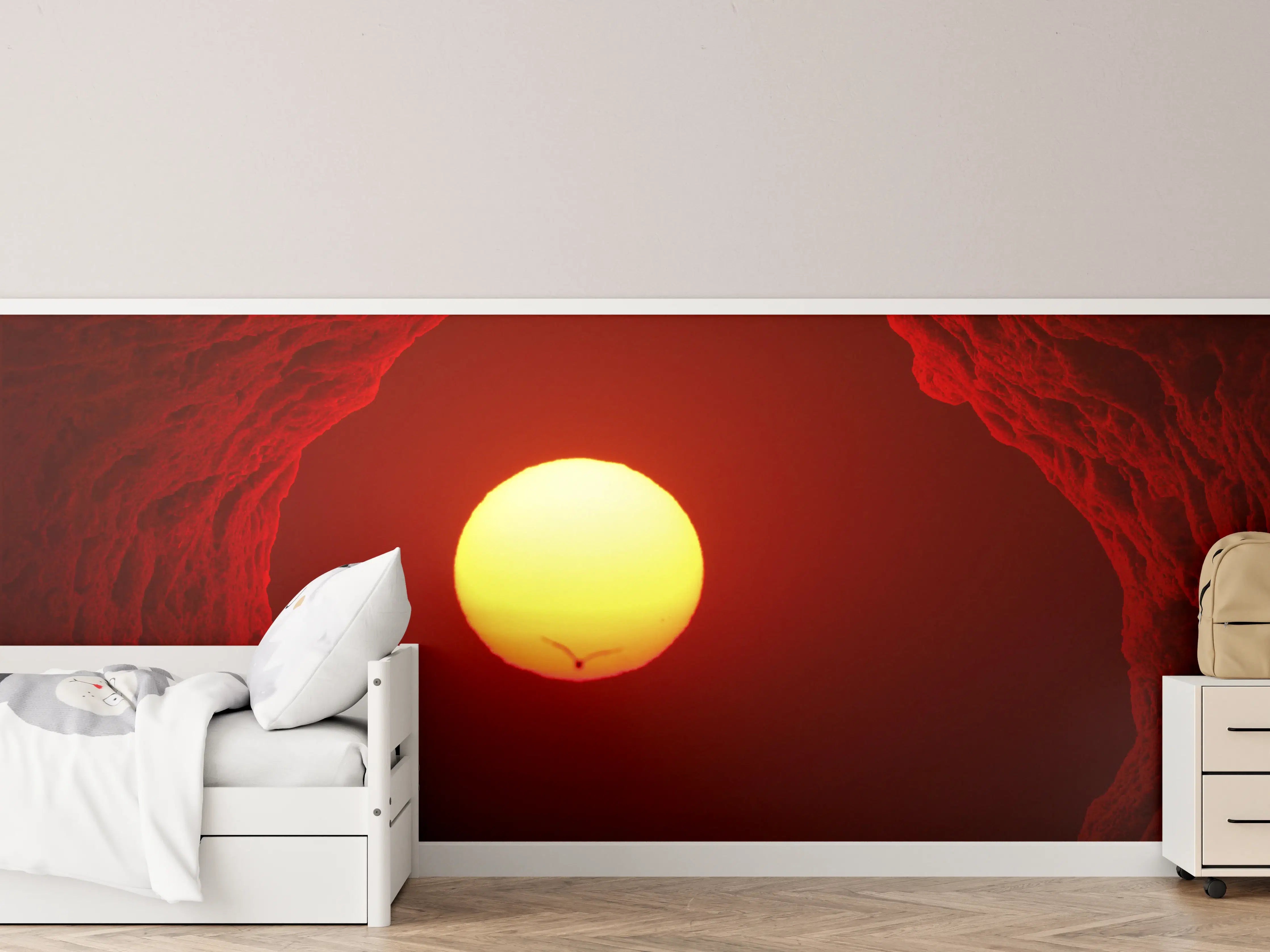 Kinderzimmer Wandgestaltung - Spektakulärer Sonnenuntergang im Roten Höhleneingang
