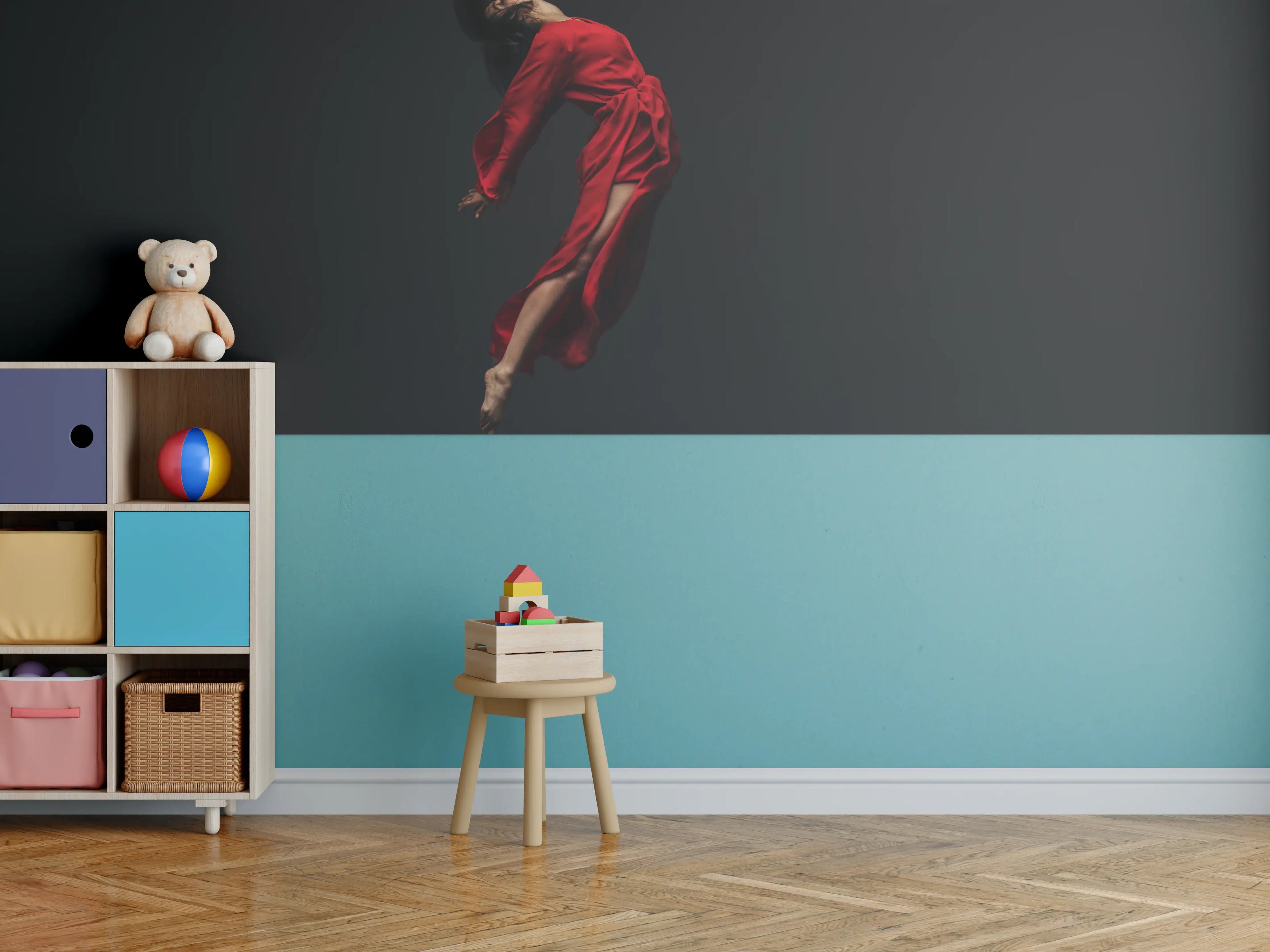 Kinderzimmer Wandgestaltung - Springende Zeitgenössische Tänzerin