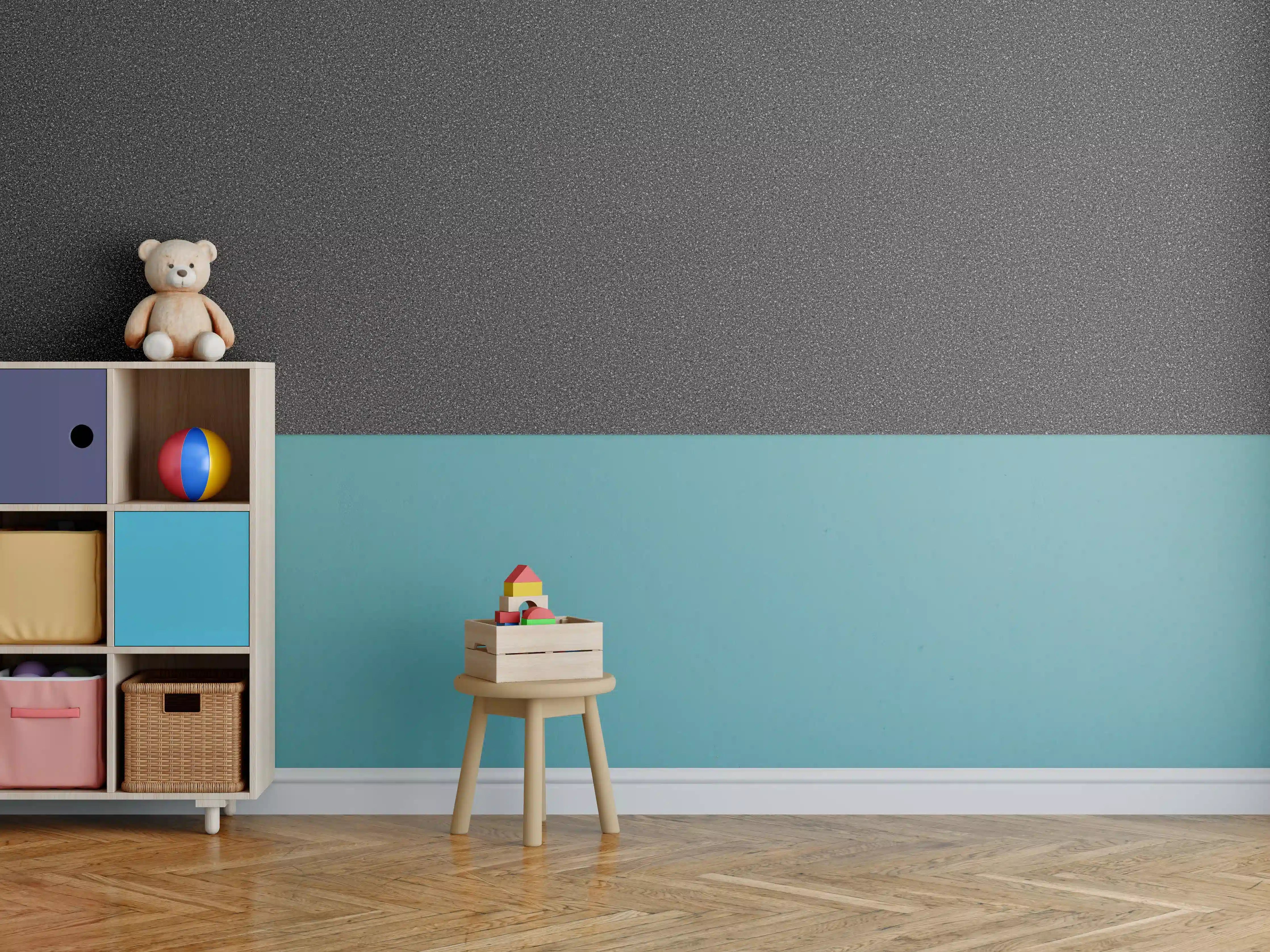 Kinderzimmer Wandgestaltung - Stein Boden und Wand Muster aus Granit
