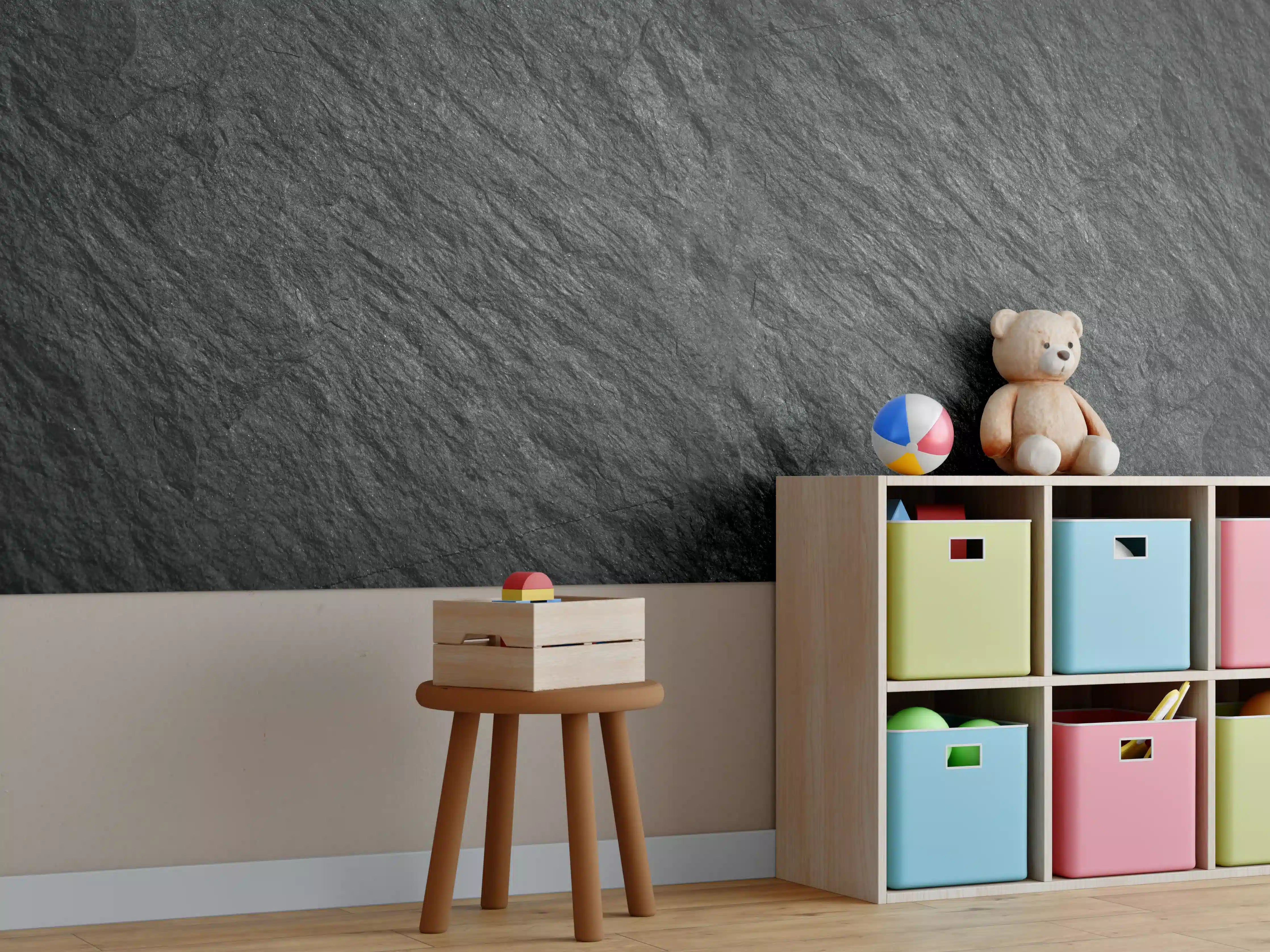 Kinderzimmer Wandgestaltung - Steintextur mit Rissen