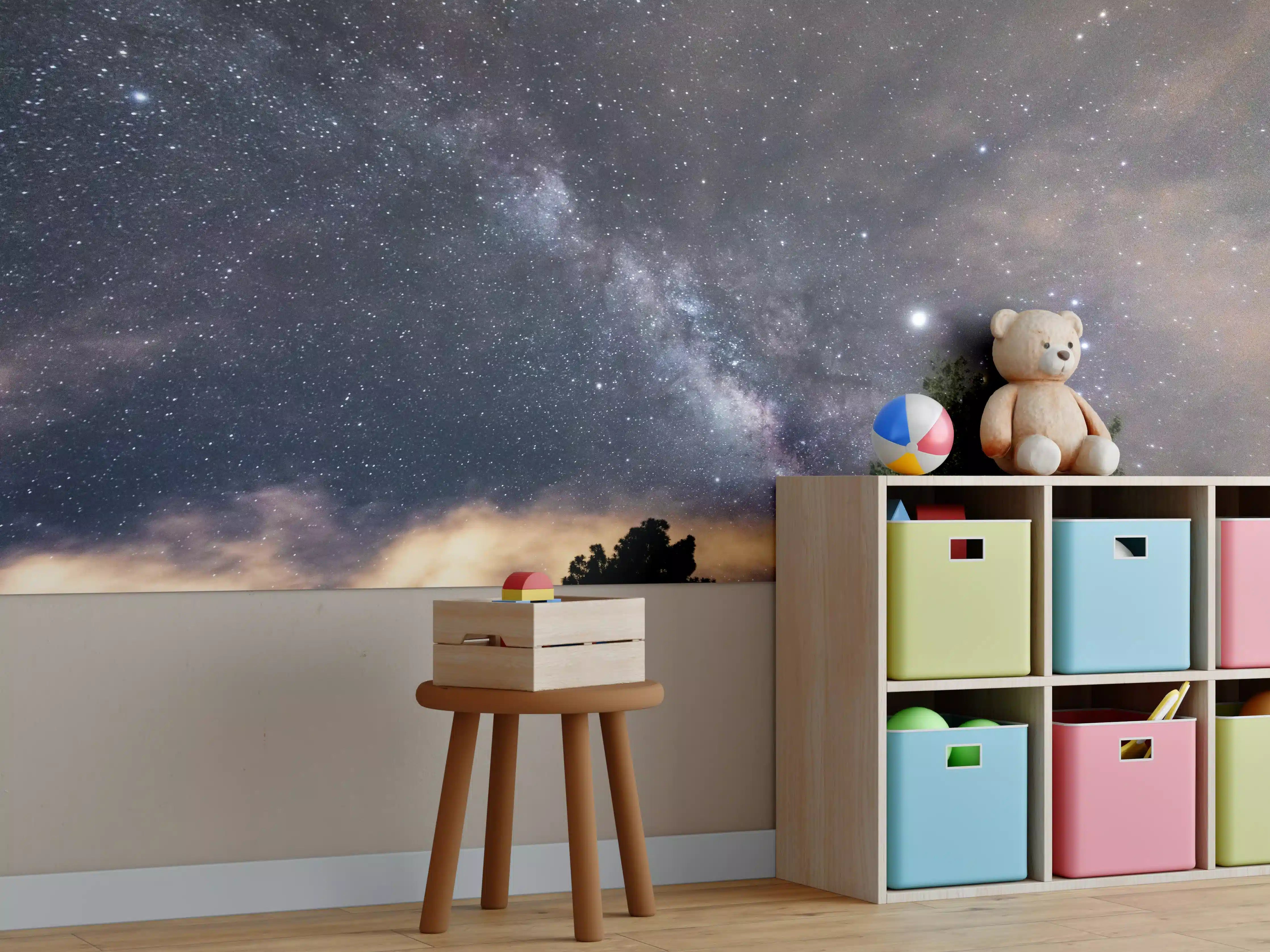 Kinderzimmer Wandgestaltung - Sterne im Himmel bei Nacht