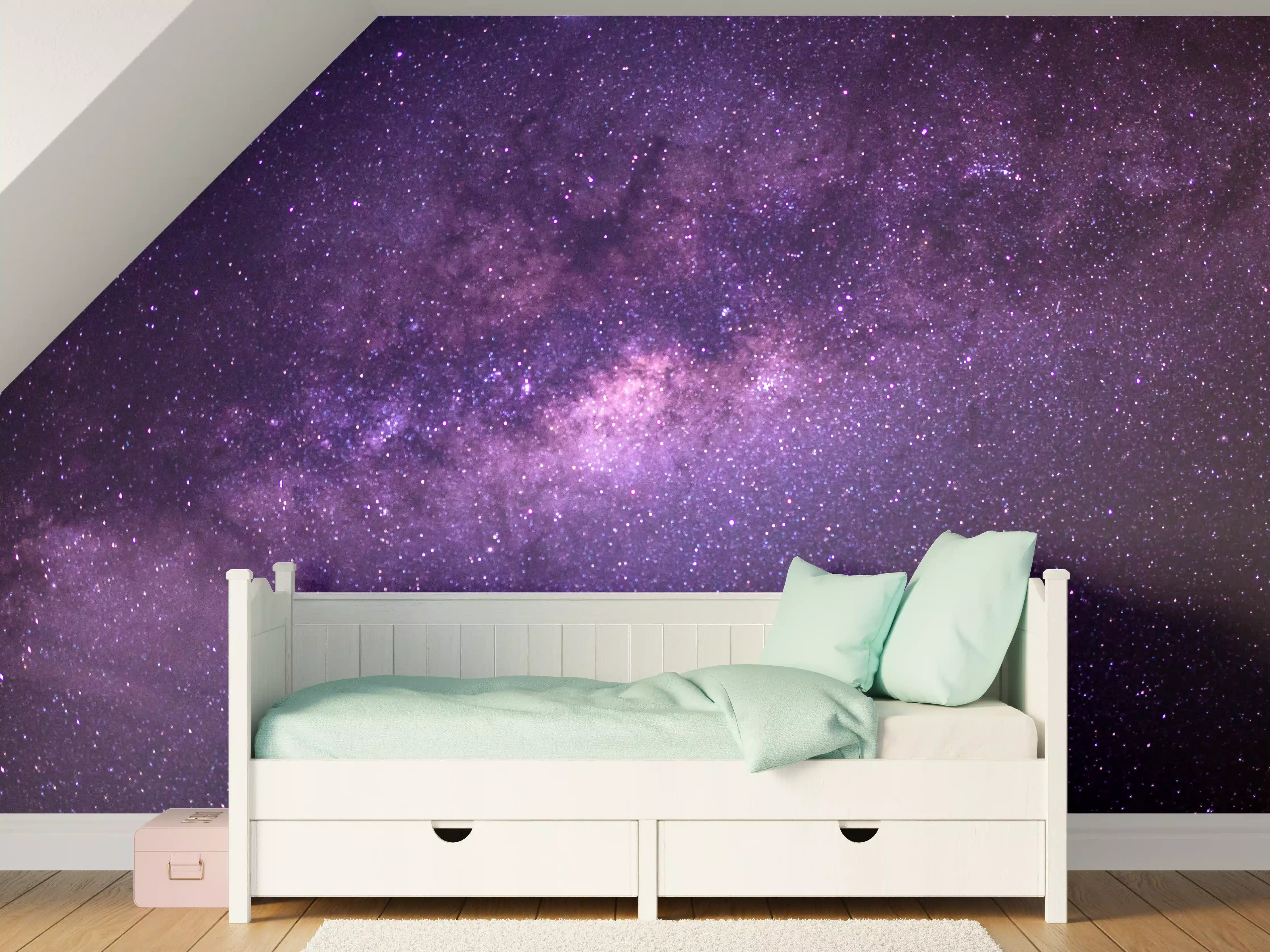 Kinderzimmer Wandgestaltung - Sternenhimmel über dem Universum