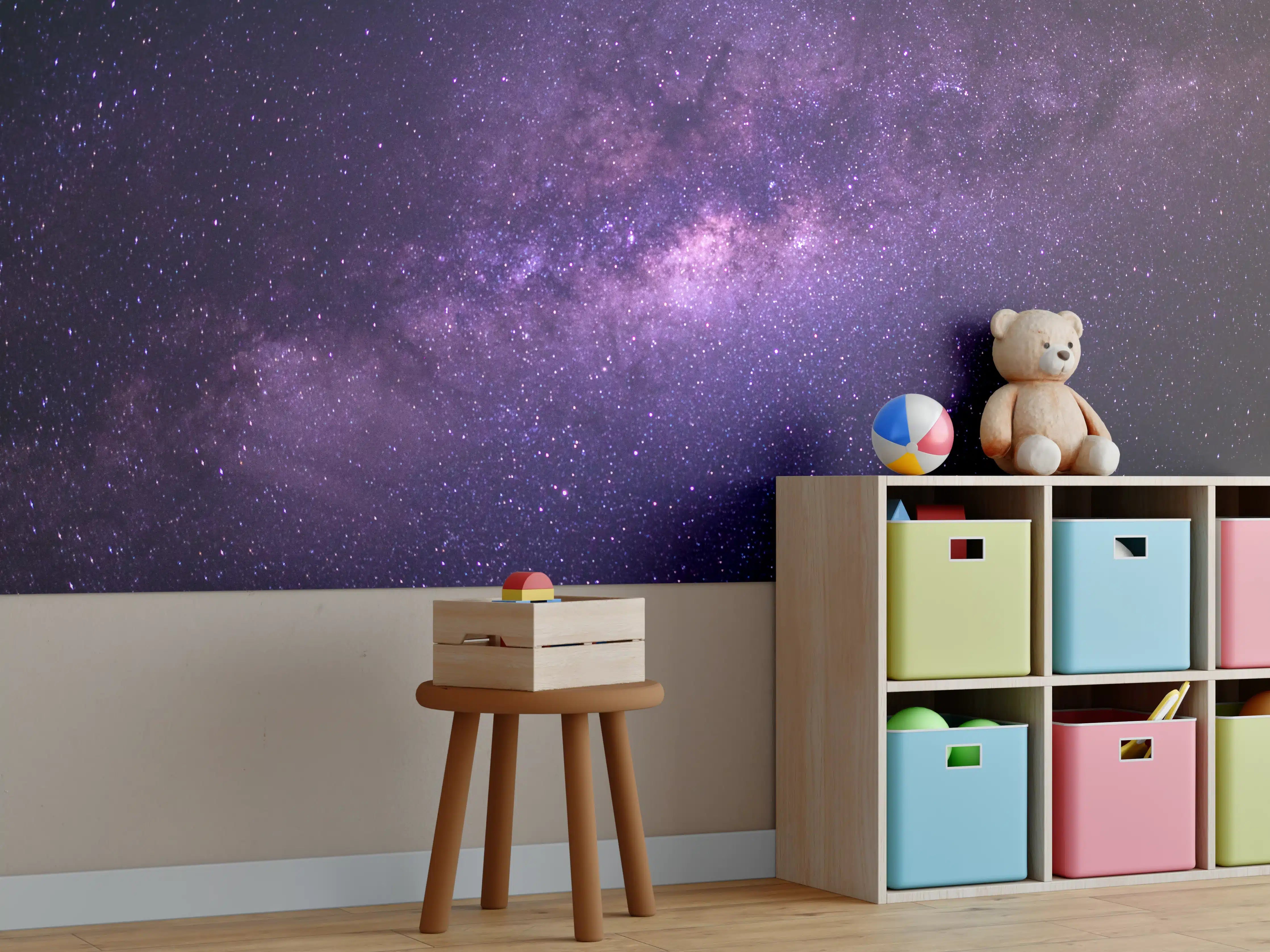 Kinderzimmer Wandgestaltung - Sternenhimmel über dem Universum