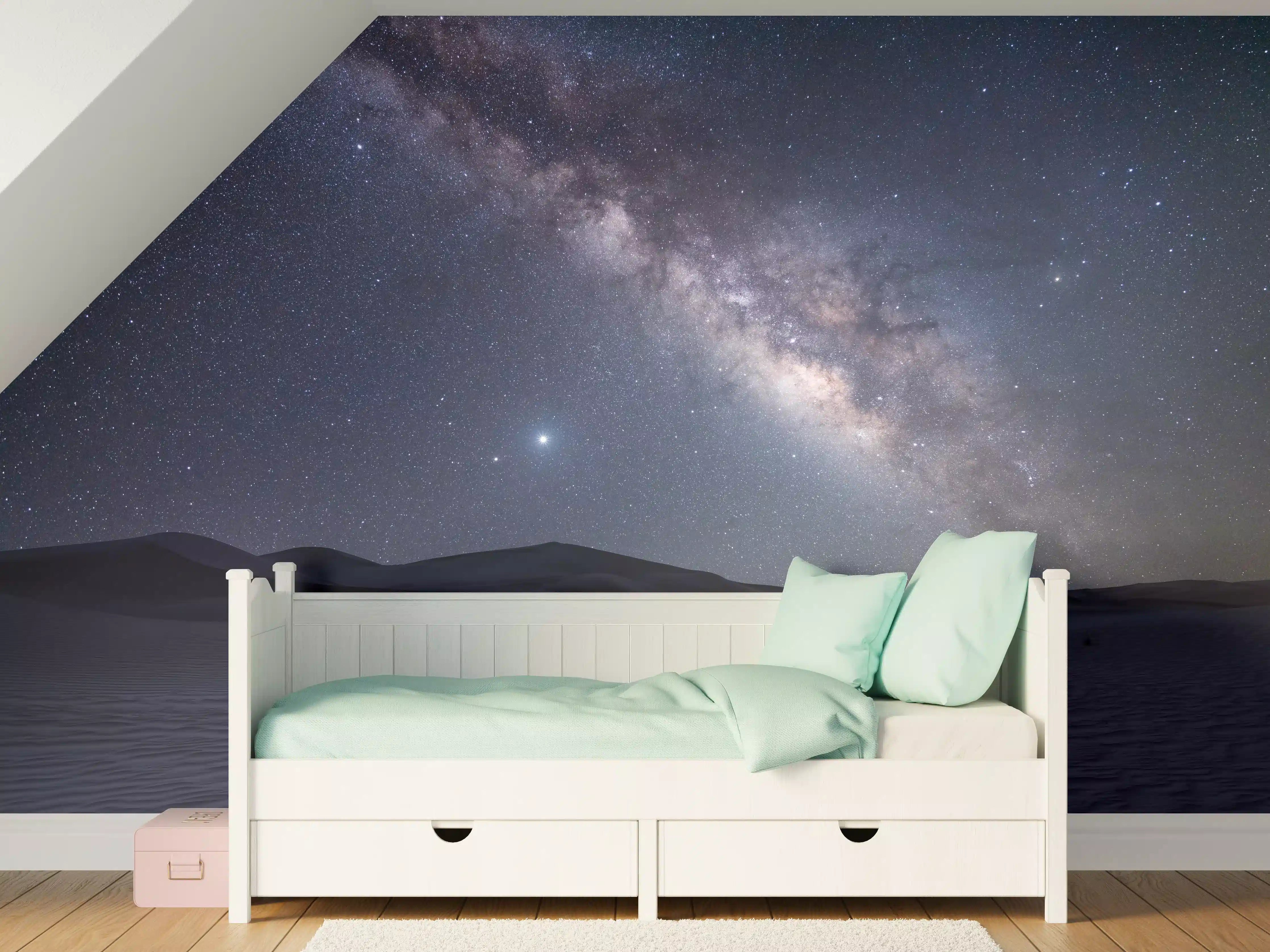 Kinderzimmer Wandgestaltung - Sternenklarer Nachthimmel