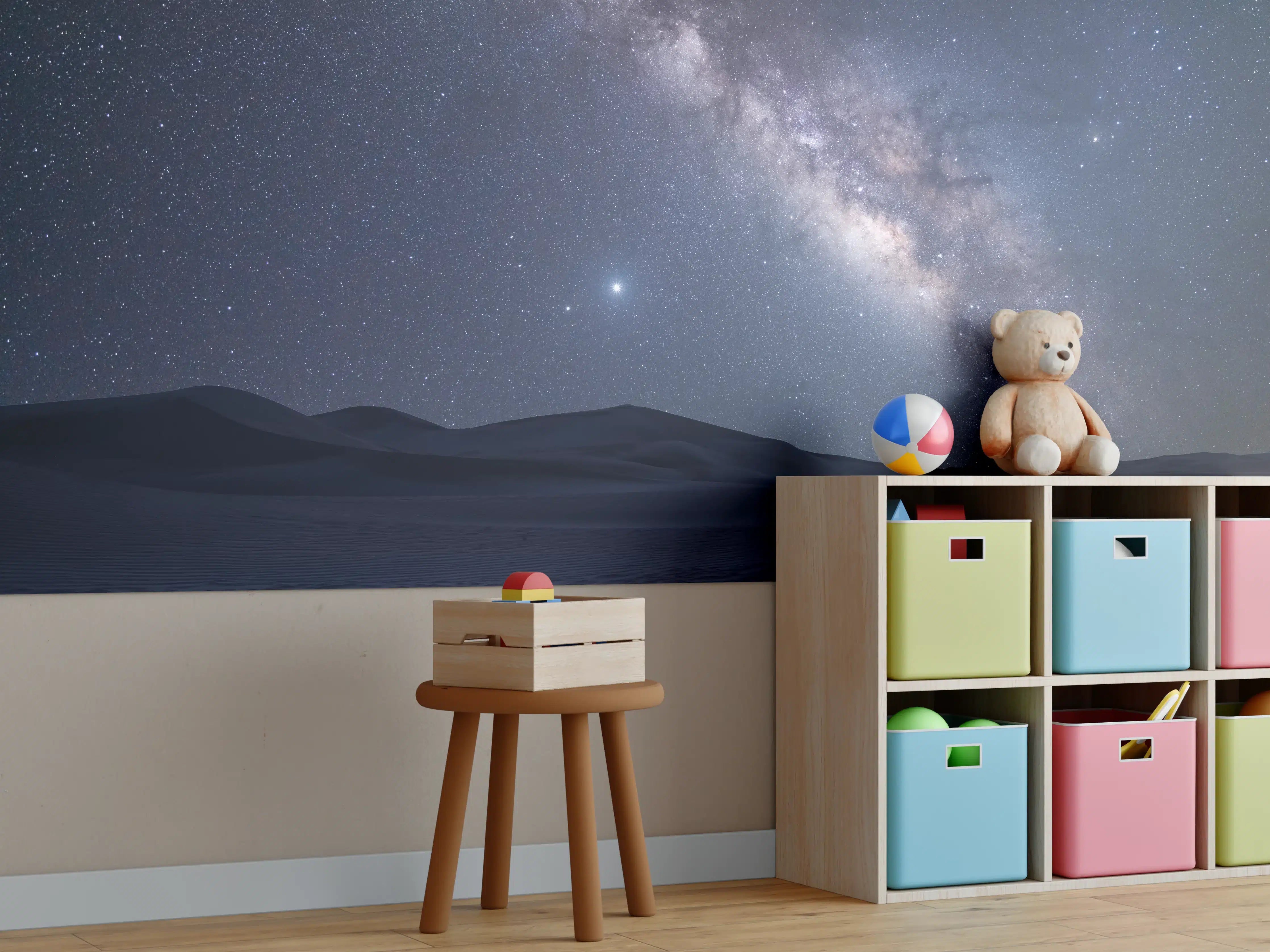 Kinderzimmer Wandgestaltung - Sternenklarer Nachthimmel