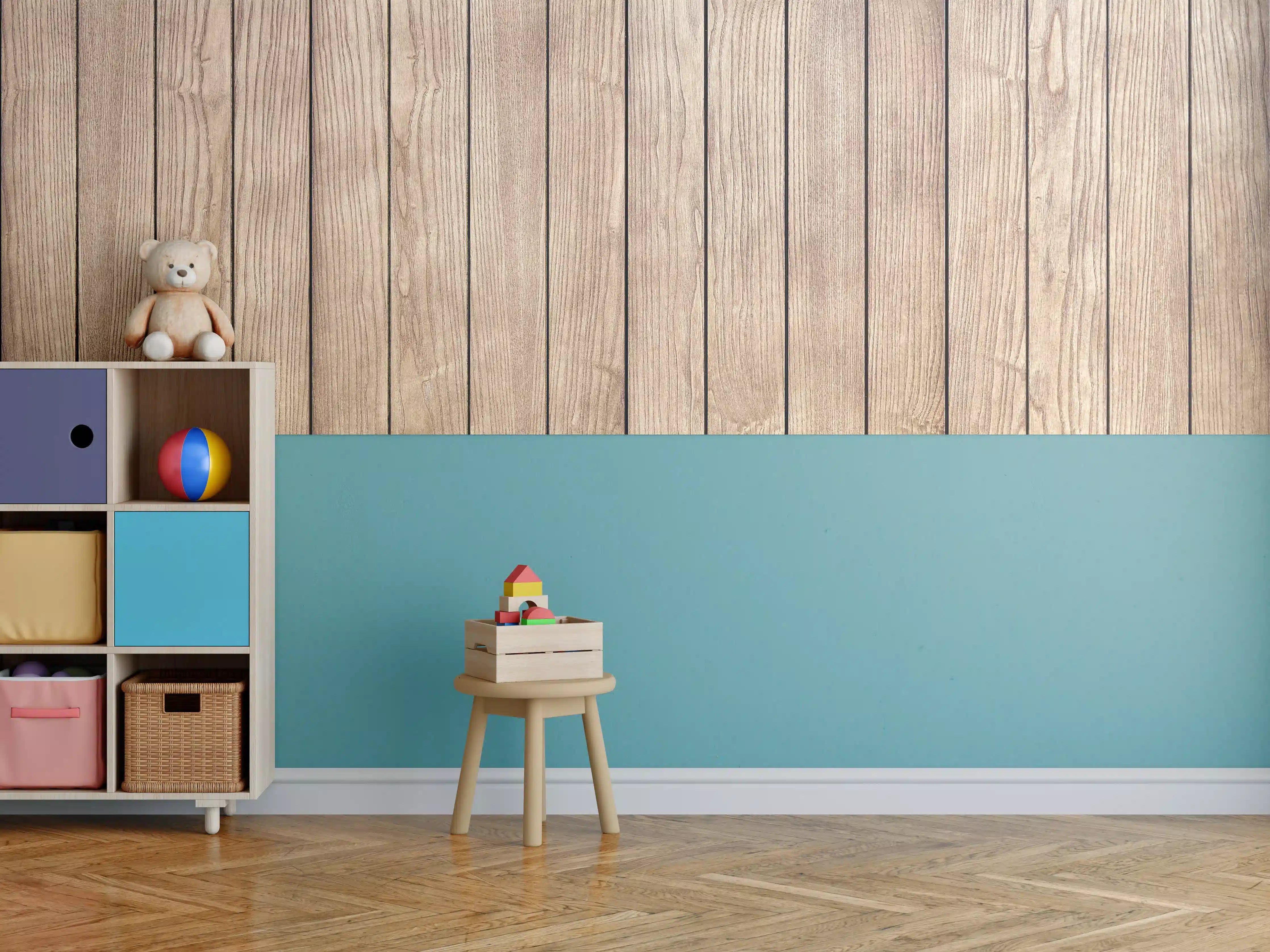 Kinderzimmer Wandgestaltung - Stilvolle Eschenholzdielen