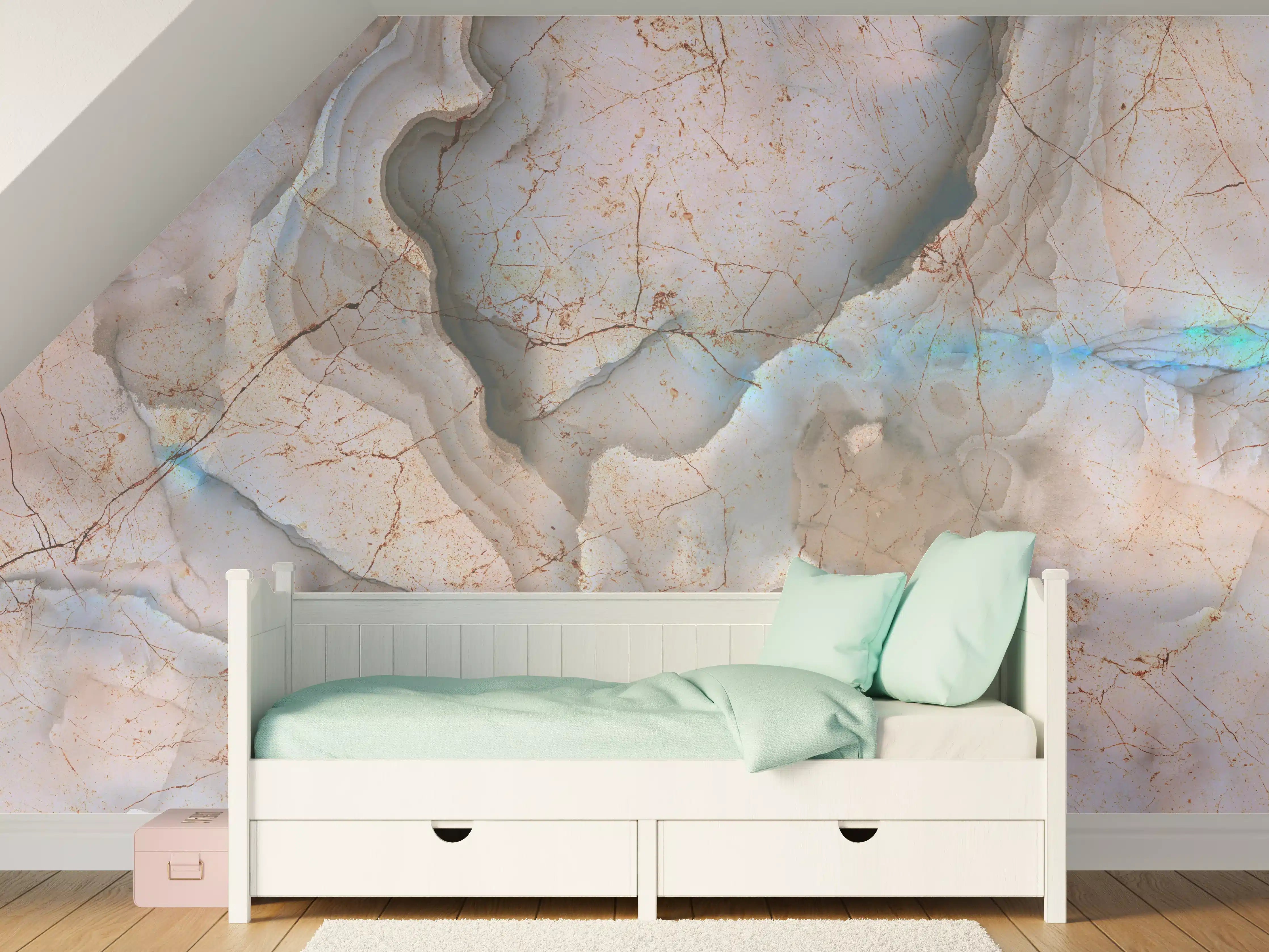 Kinderzimmer Wandgestaltung - Stilvolle Marmor Mischung