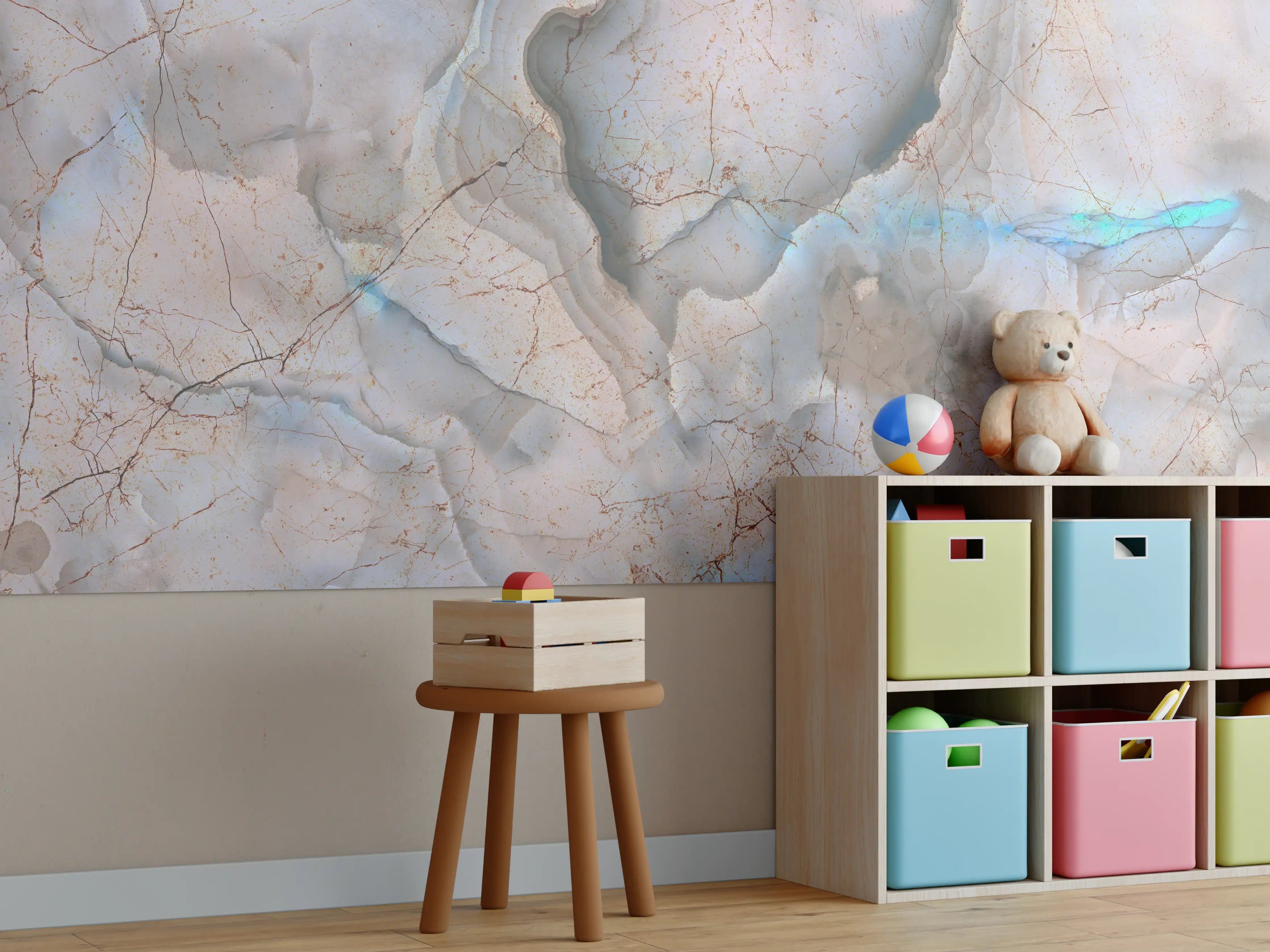 Kinderzimmer Wandgestaltung - Stilvolle Marmor Mischung