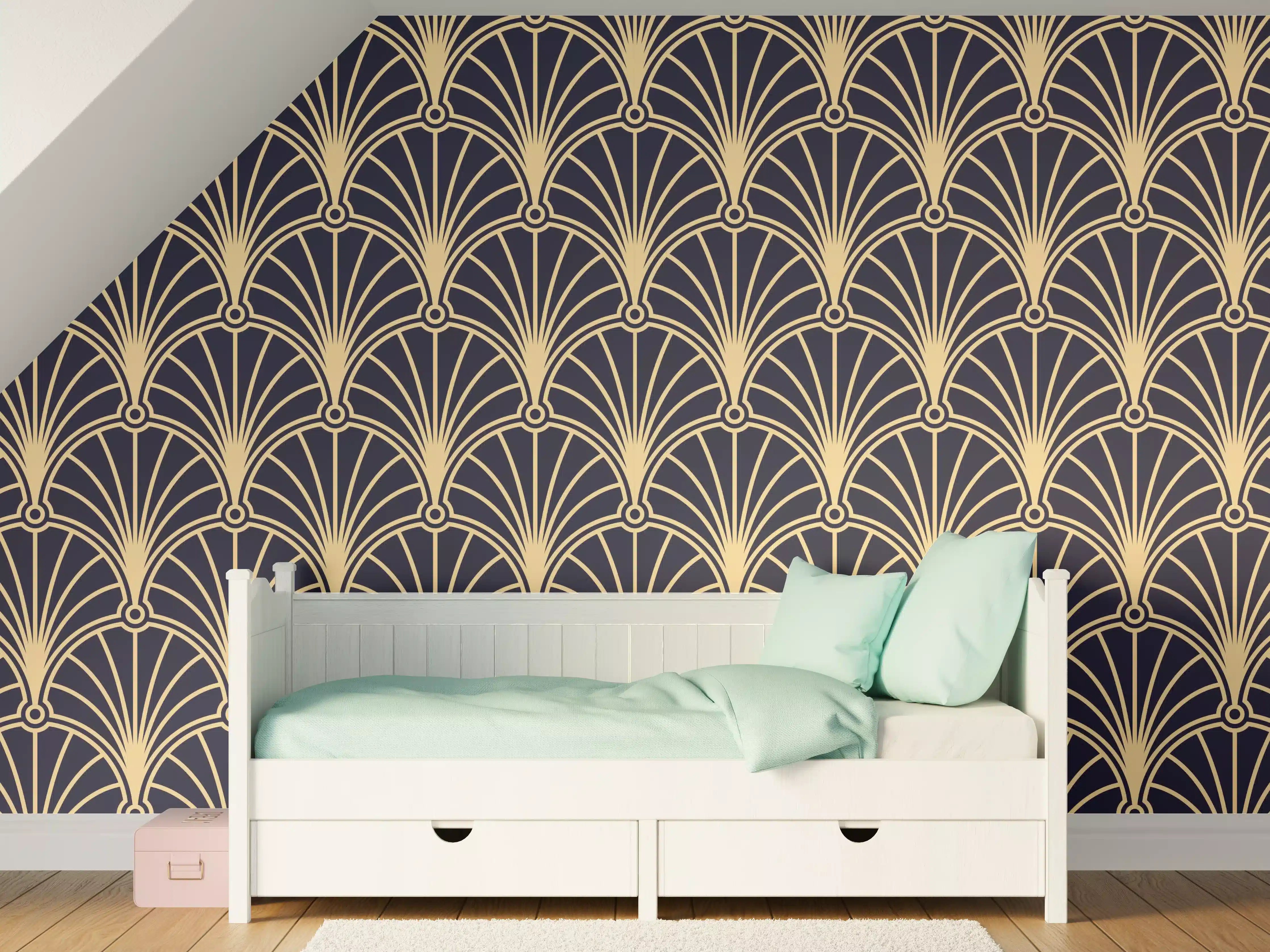 Kinderzimmer Wandgestaltung - Stilvolles Art-Deko-Muster